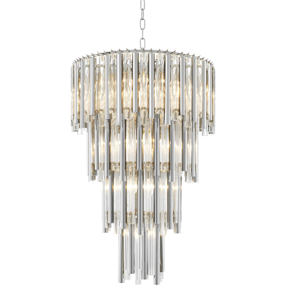 Gigi 13 Light 22.44 inch Nickel and Clear Glass Chandelier Ceiling Light, Large
