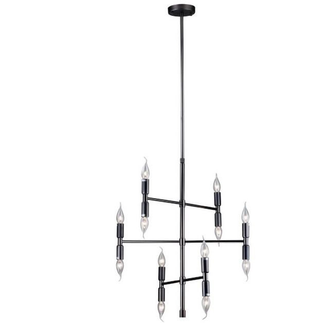 Du Series 24 inch Smoke Metal Pendant Ceiling Light, Multi-Arm