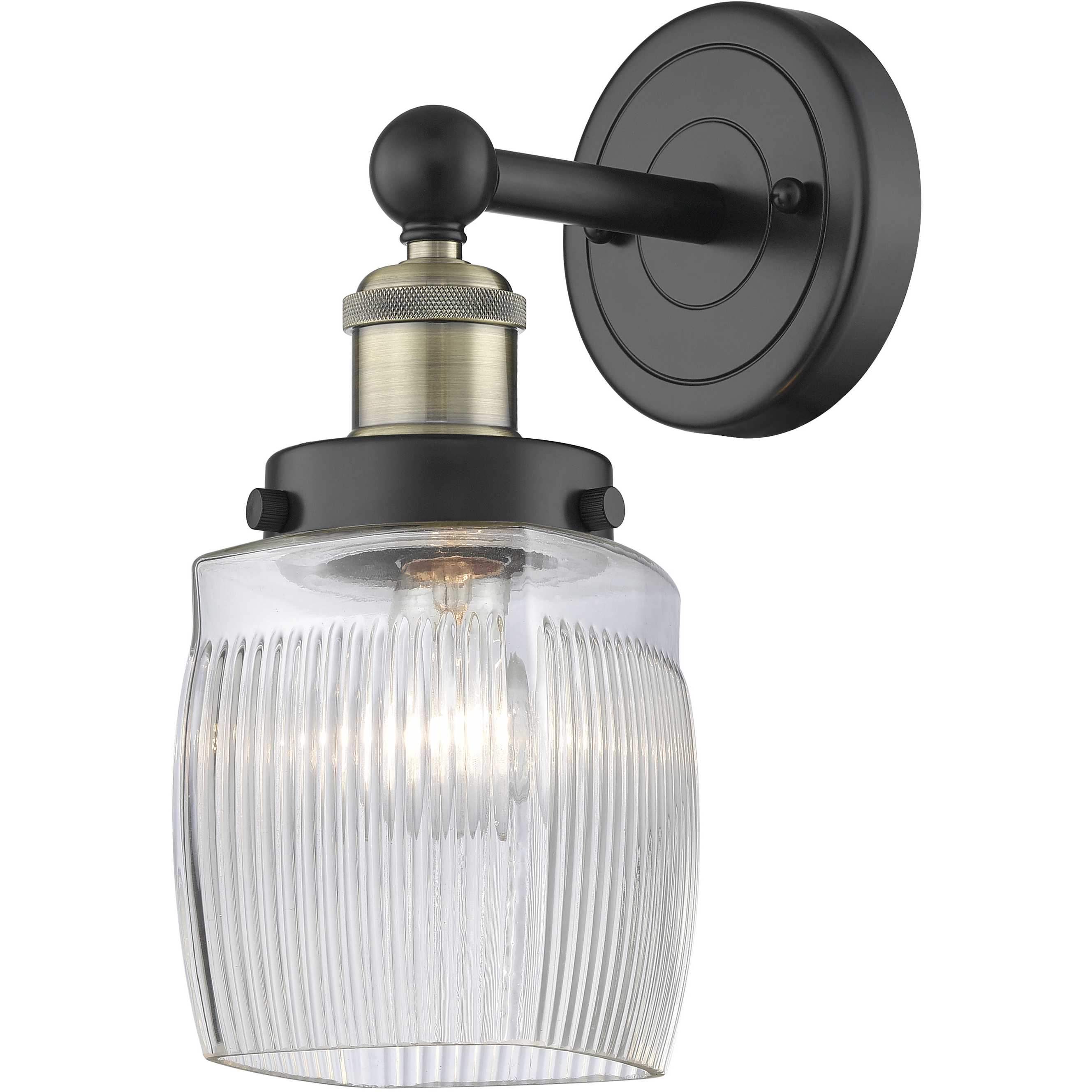 Colton Sconce Wall Light in Black Antique Brass