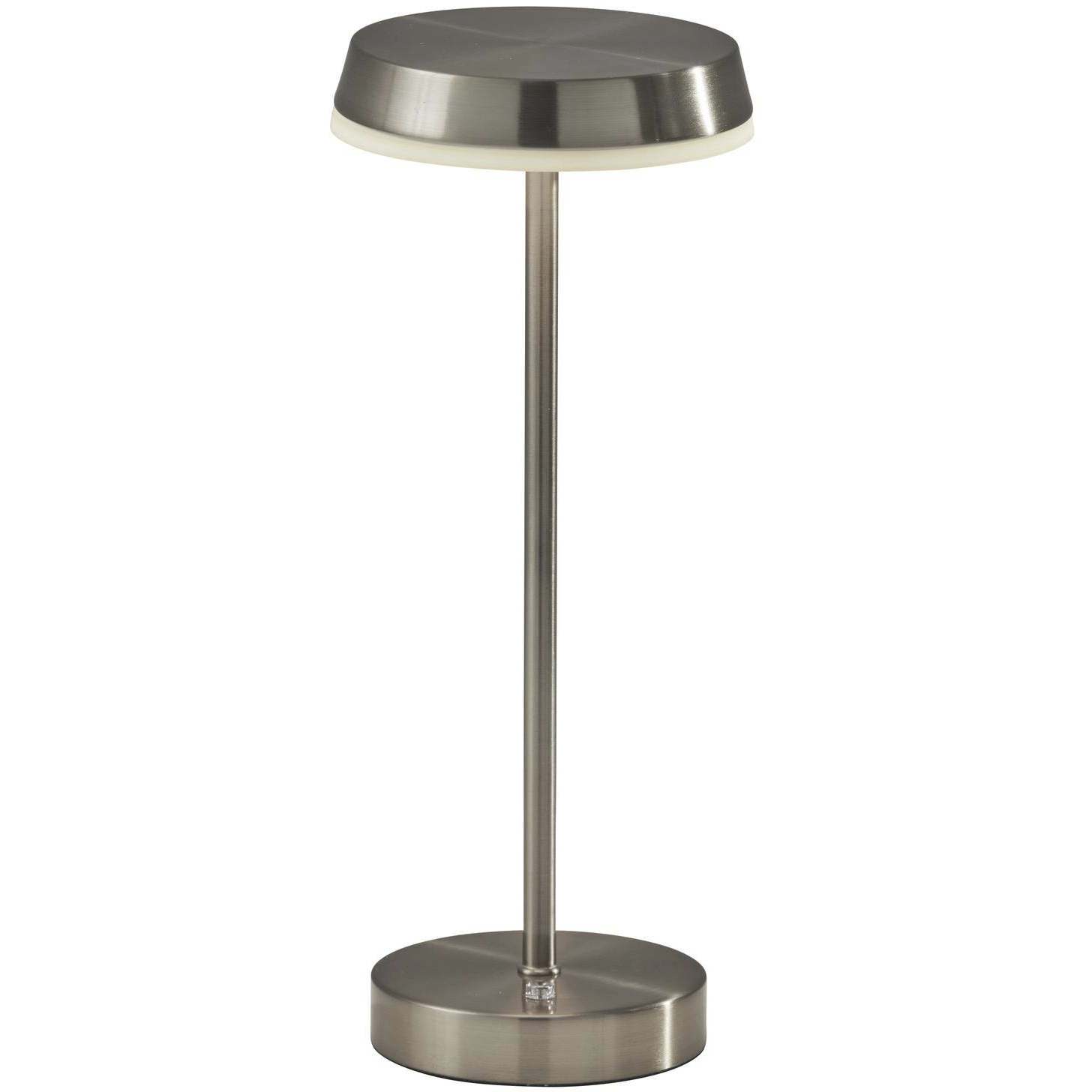 Tommy 15 inch 2.00 watt Brushed Steel LED Cordless Table Lamp Portable Light