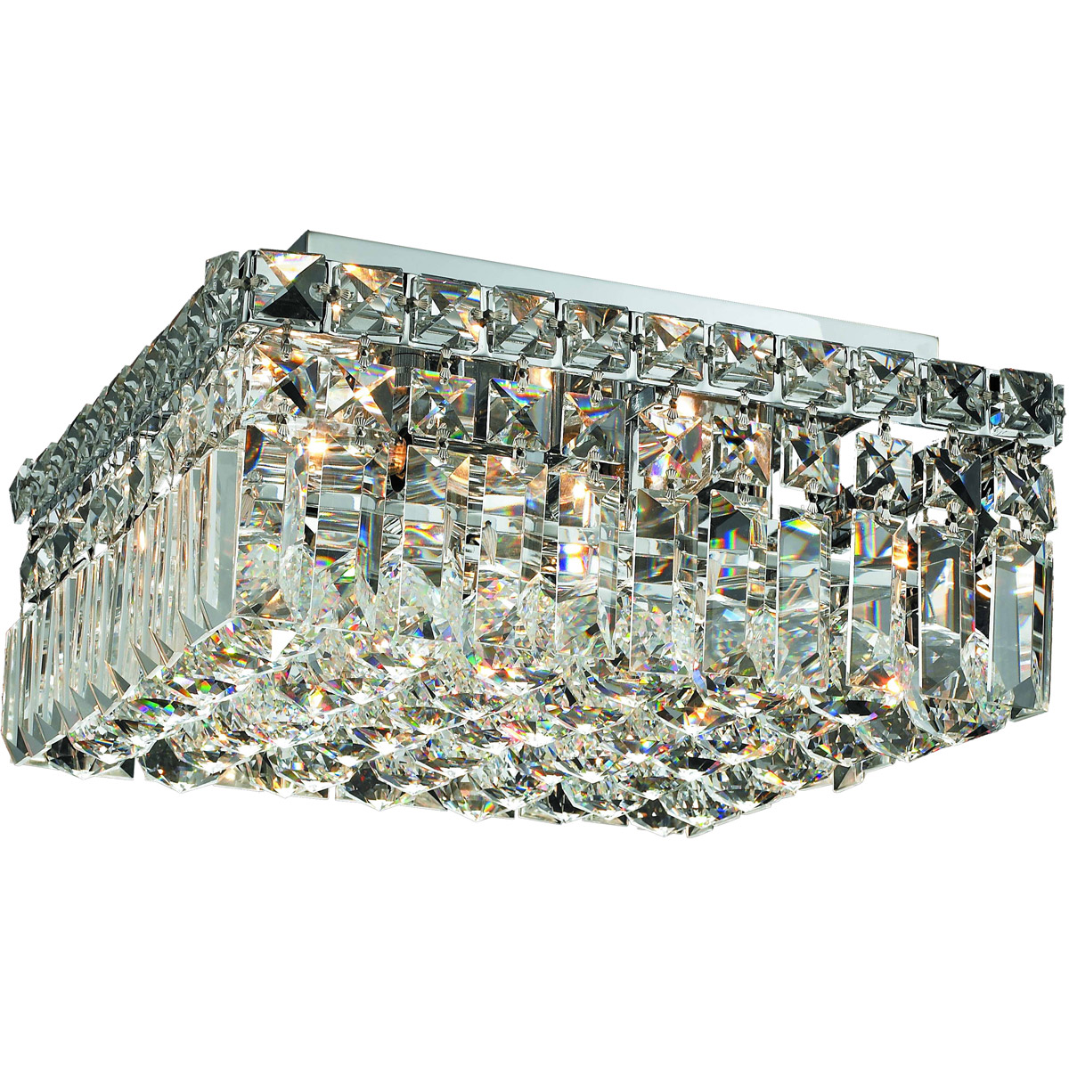 Maxime 4 Light 12 inch Chrome Flush Mount Ceiling Light in Royal Cut