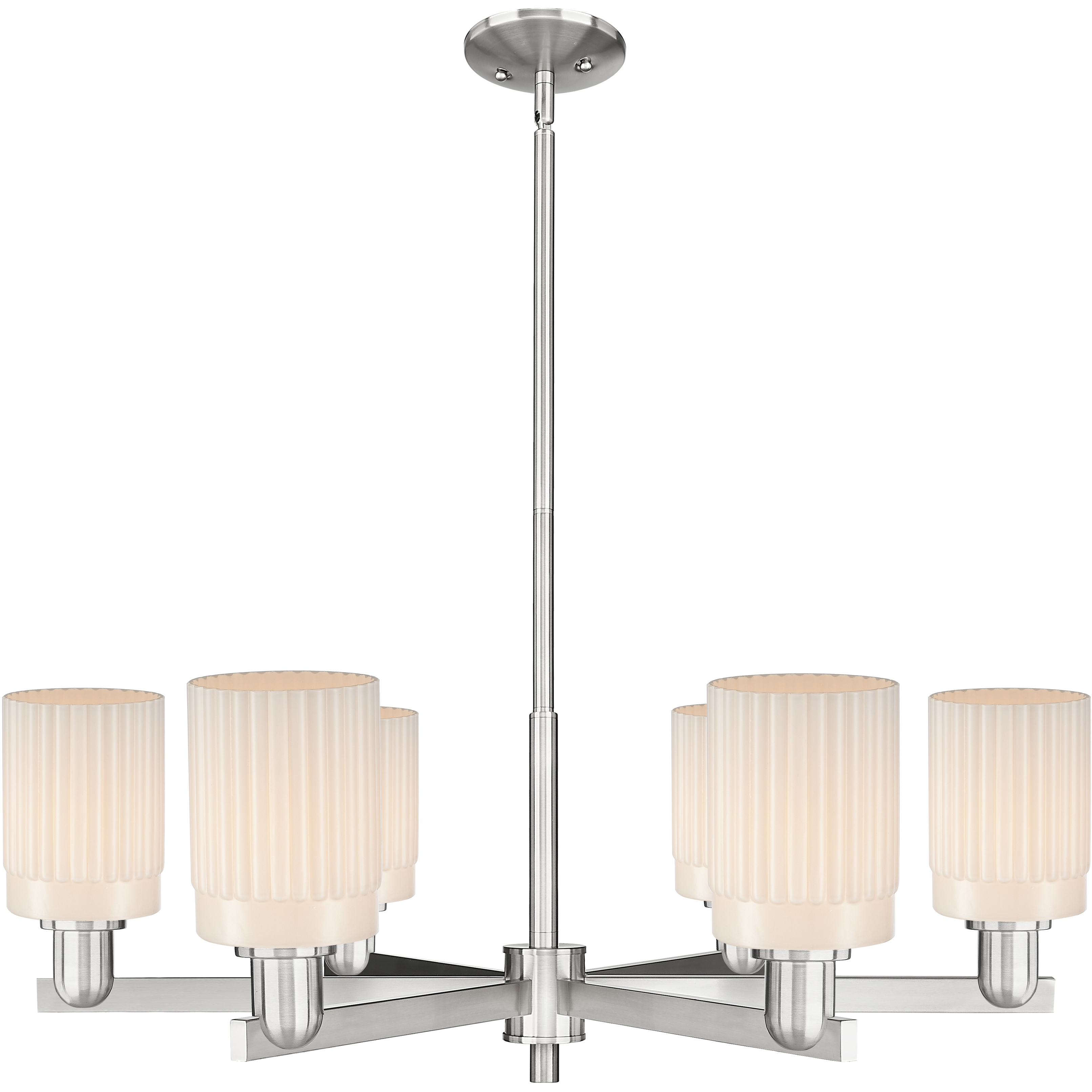Arcadia Hadley 6 Light 34.25 inch Satin Nickel Chandelier Ceiling Light