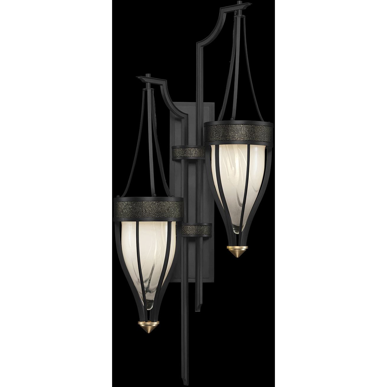 Mirage 2 Light 17.25 inch Black Sconce Wall Light