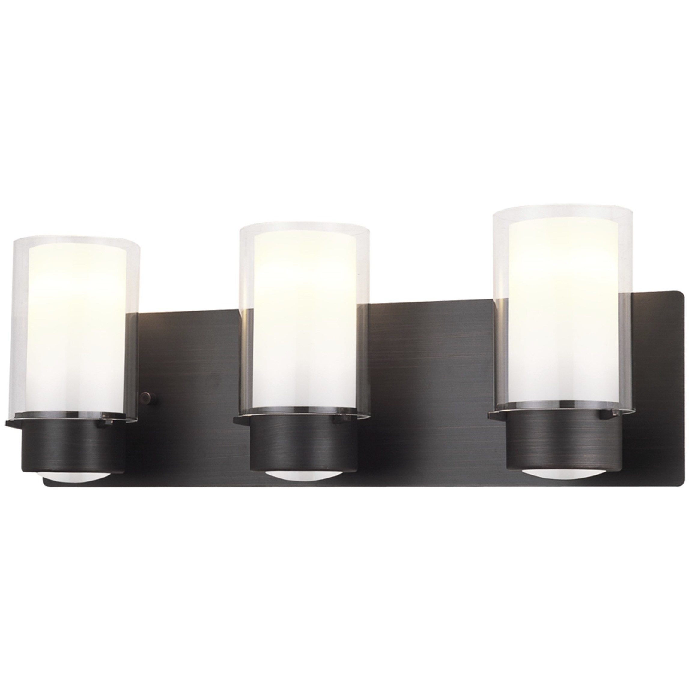 Essex 3 Light 21.25 inch Graphite Bath Vanity Wall Light in Half Opal Glass