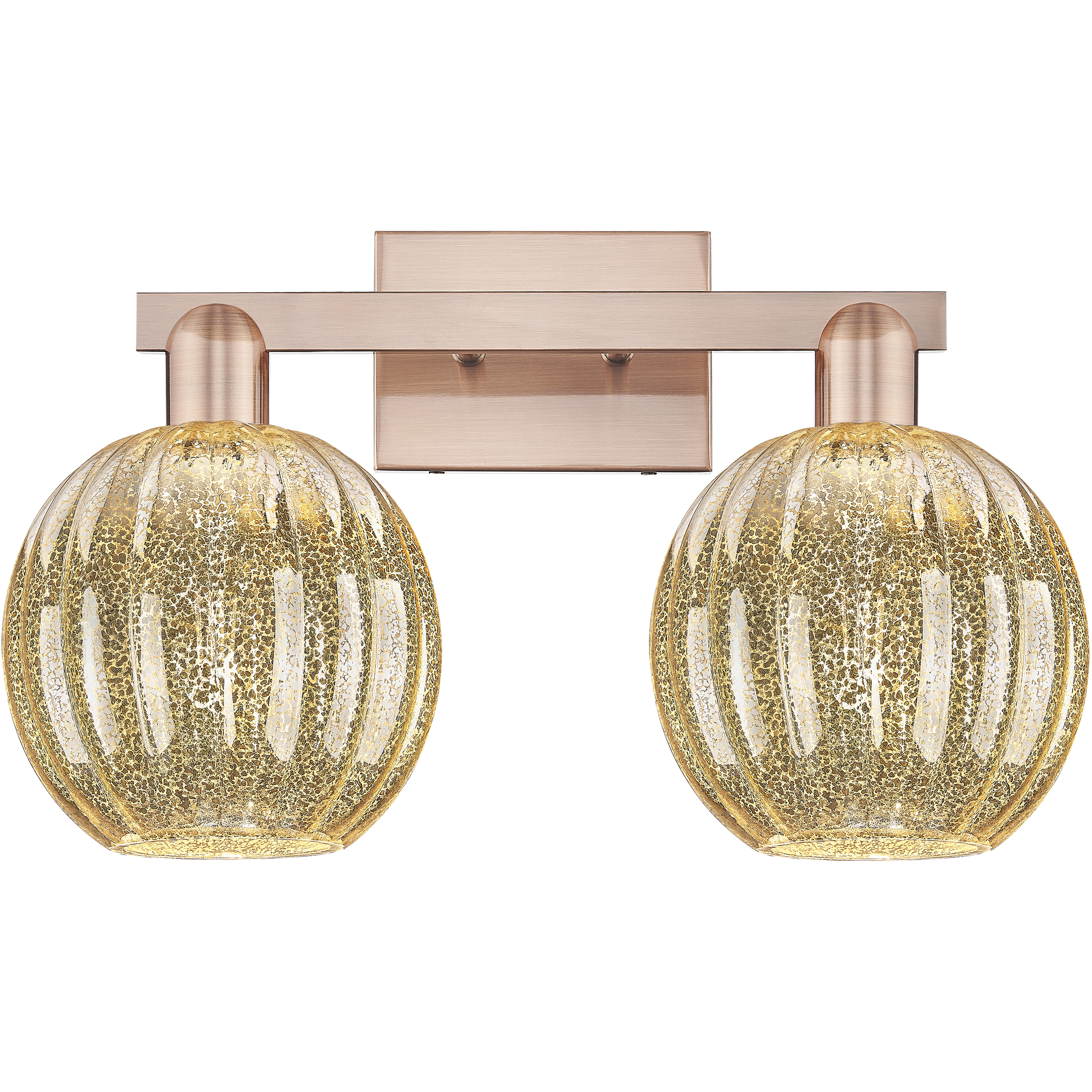 Preston 2 Light 16 inch Antique Copper Bath Vanity Light Wall Light in Mercury Glass