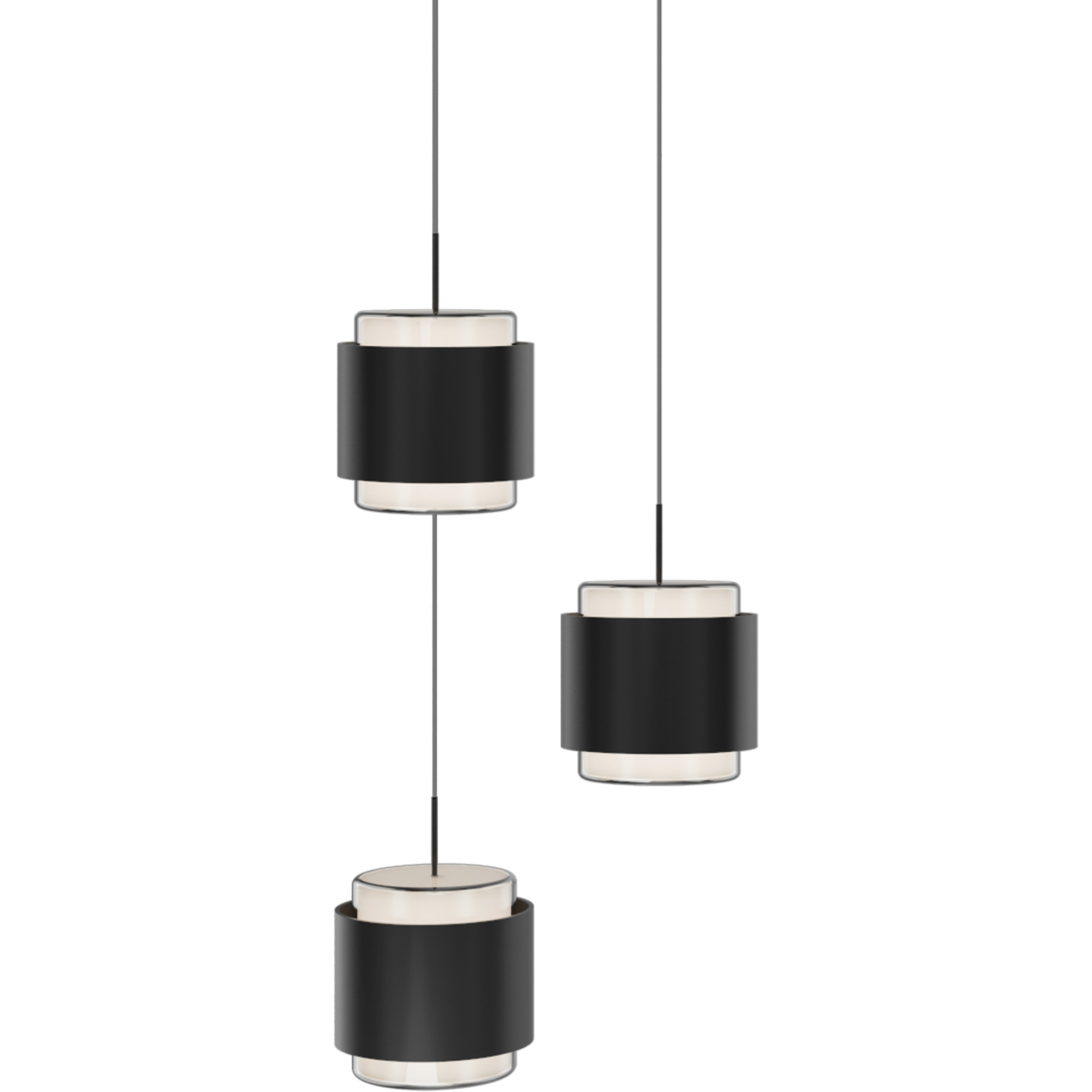 Banded LED 11.8 inch Black Chandelier Ceiling Light, dweLED