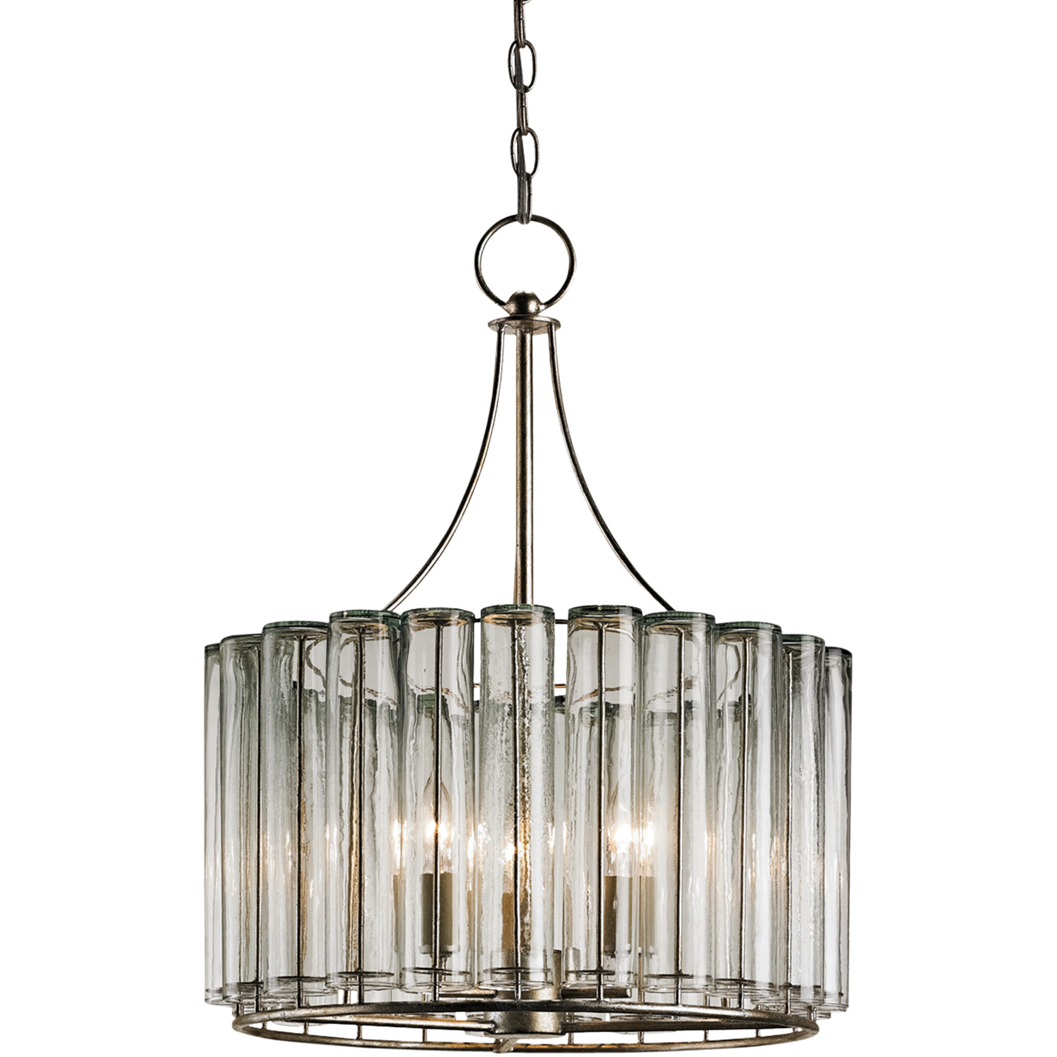 Bevilacqua 3 Light 18 inch Silver Leaf Chandelier Ceiling Light, Small