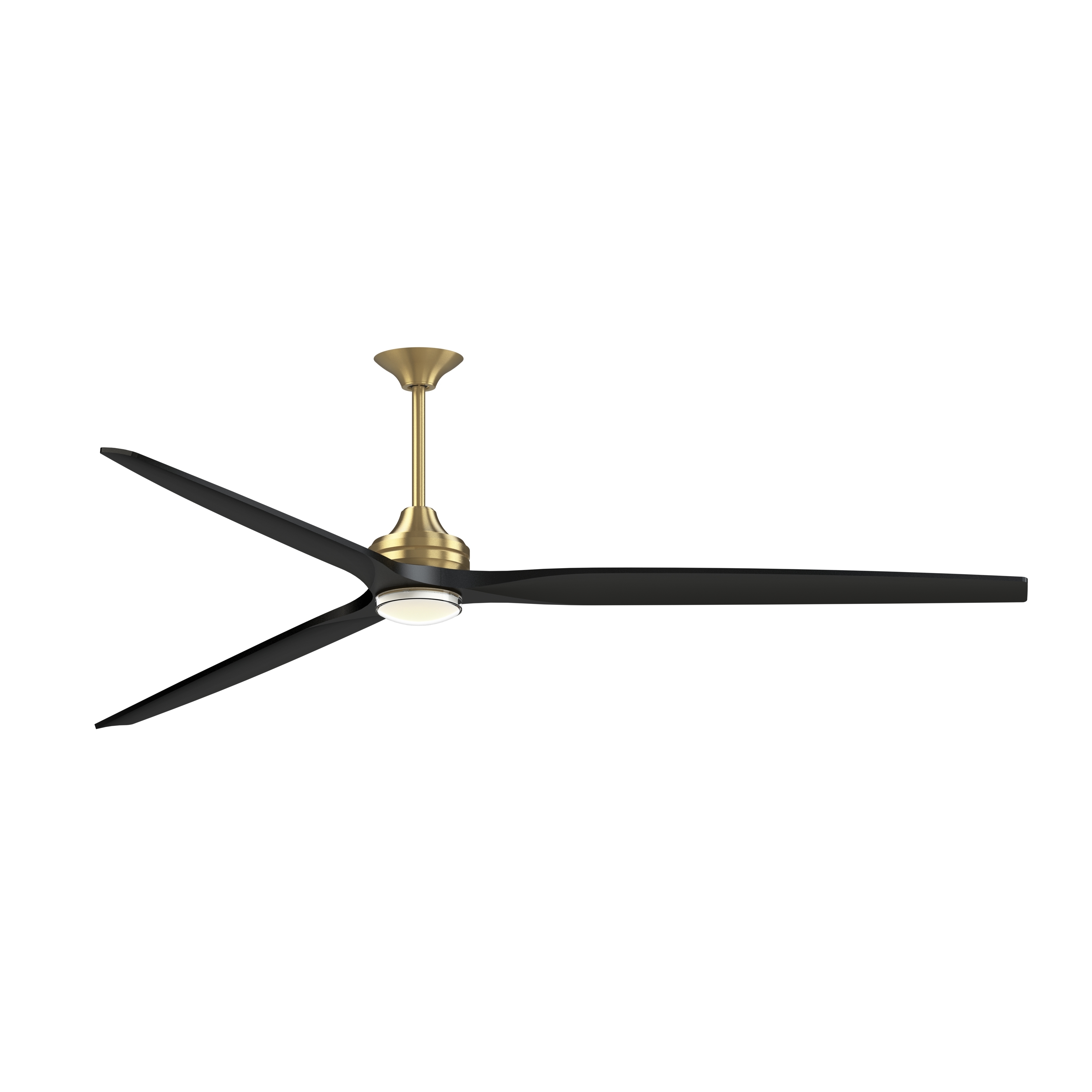 Spitfire 72 inch Brushed Satin Brass with Black Blades Indoor/Outdoor Smart Ceiling Fan in 14, Kit