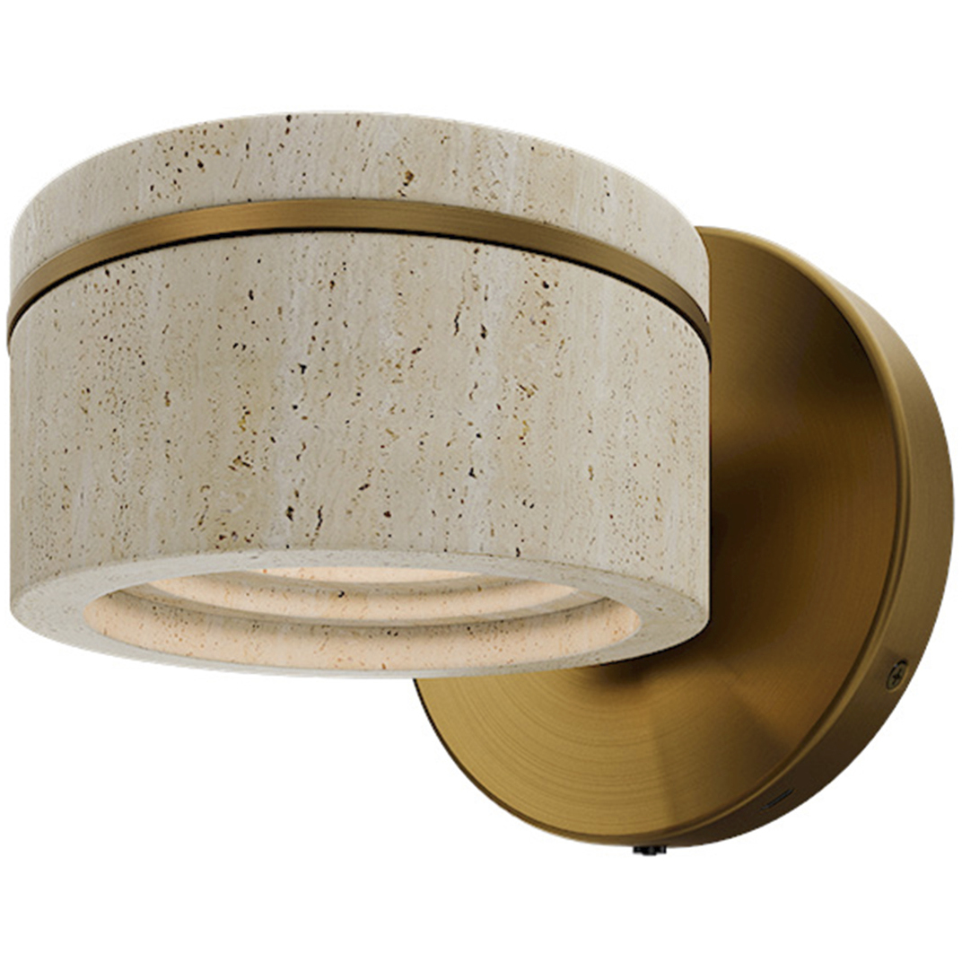 Sorin 2.5 inch 4.2 watt Beige Travertine and Aged Brass Task Light Portable Light