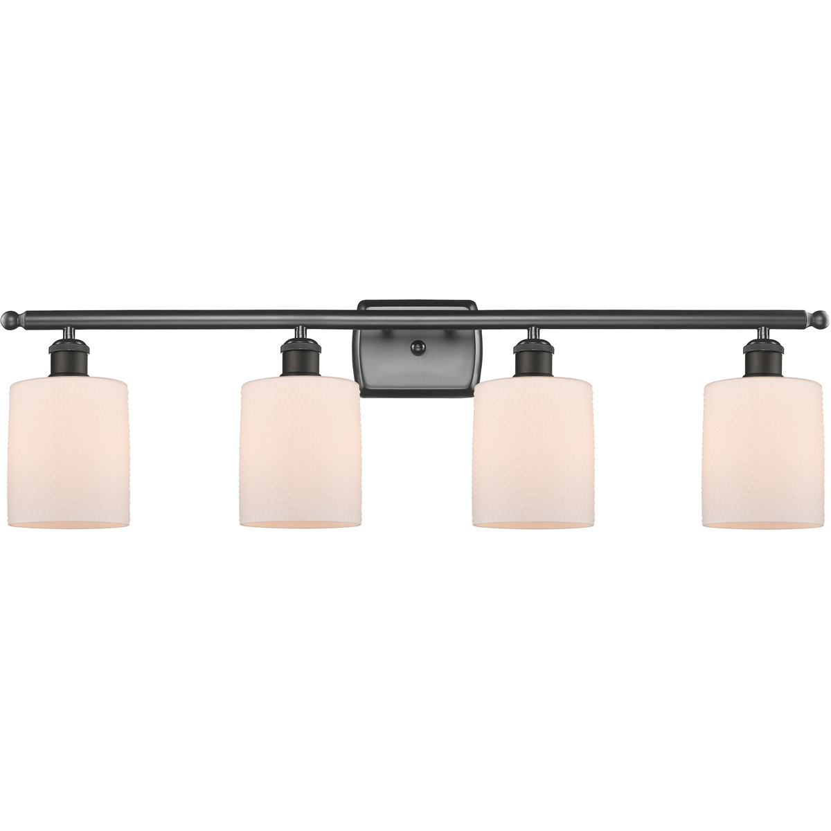 Ballston Cobbleskill 4 Light 36 inch Oil Rubbed Bronze Bath Vanity Light Wall Light in Matte White Glass, Ballston