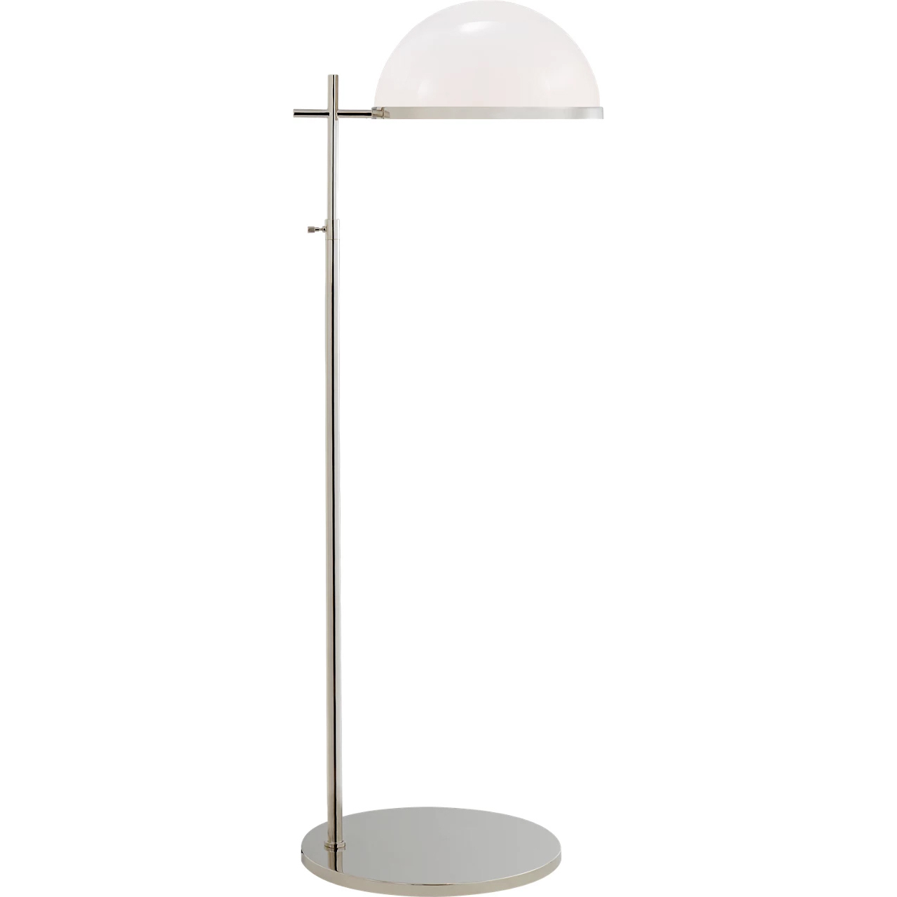 Kelly Wearstler Dulcet 43.5 inch 60 watt Polished Nickel Pharmacy Floor Lamp Portable Light in White Glass, Medium