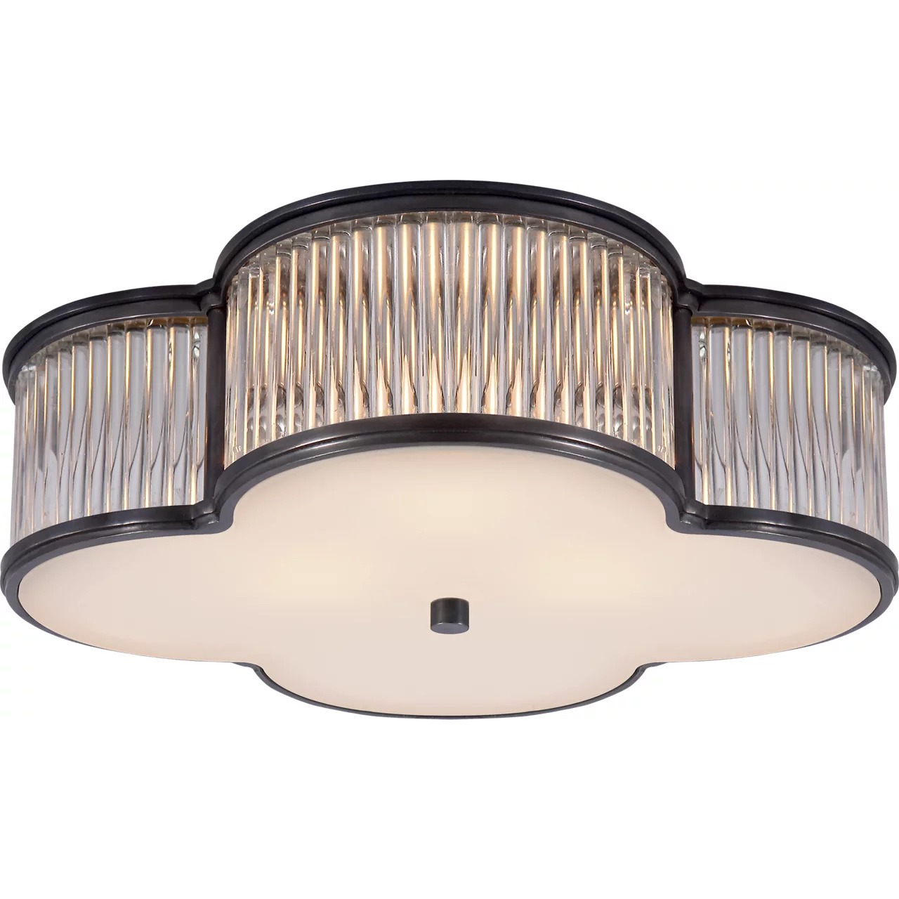 Alexa Hampton Basil 3 Light 17.25 inch Gun Metal with Clear Glass Flush Mount Ceiling Light