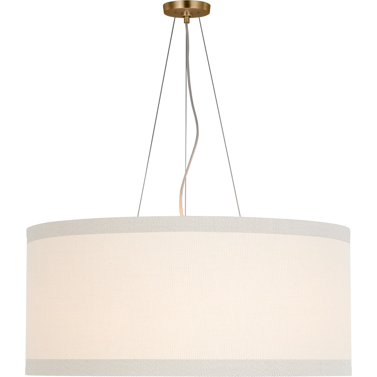 kate spade new york Walker LED 30 inch Gild Hanging Shade Ceiling Light in Cream Linen, Large