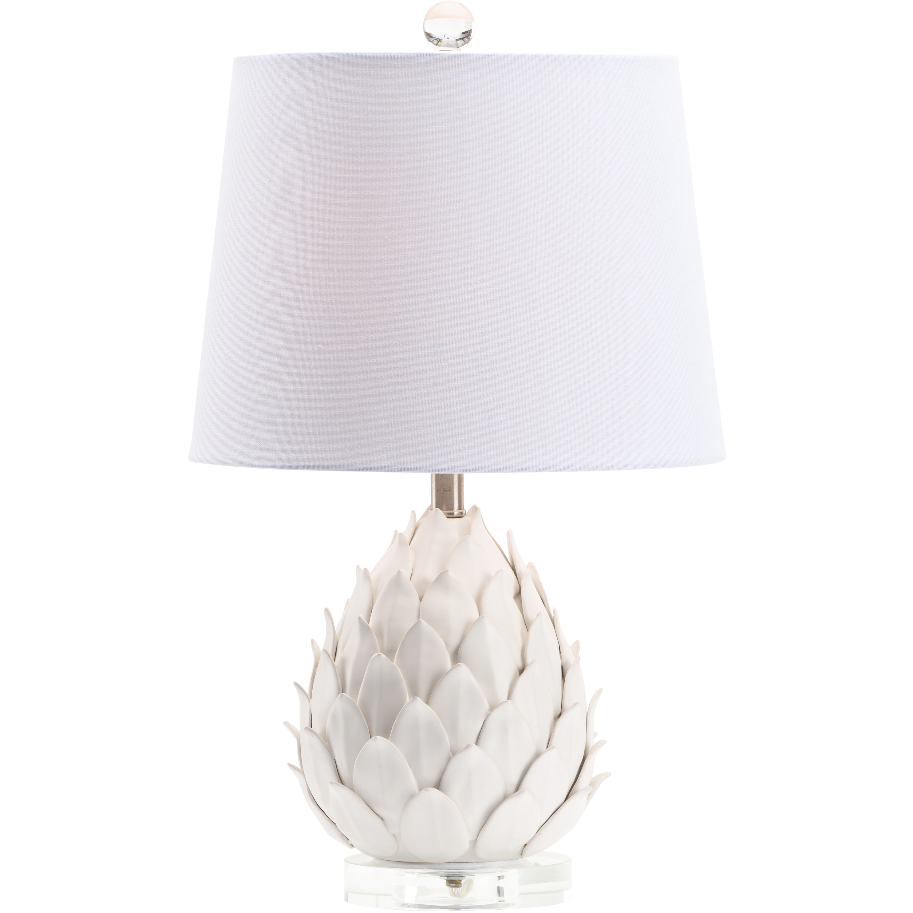 White Artichoke 14 inch 100.00 watt White/Cream Table Lamp Portable Light