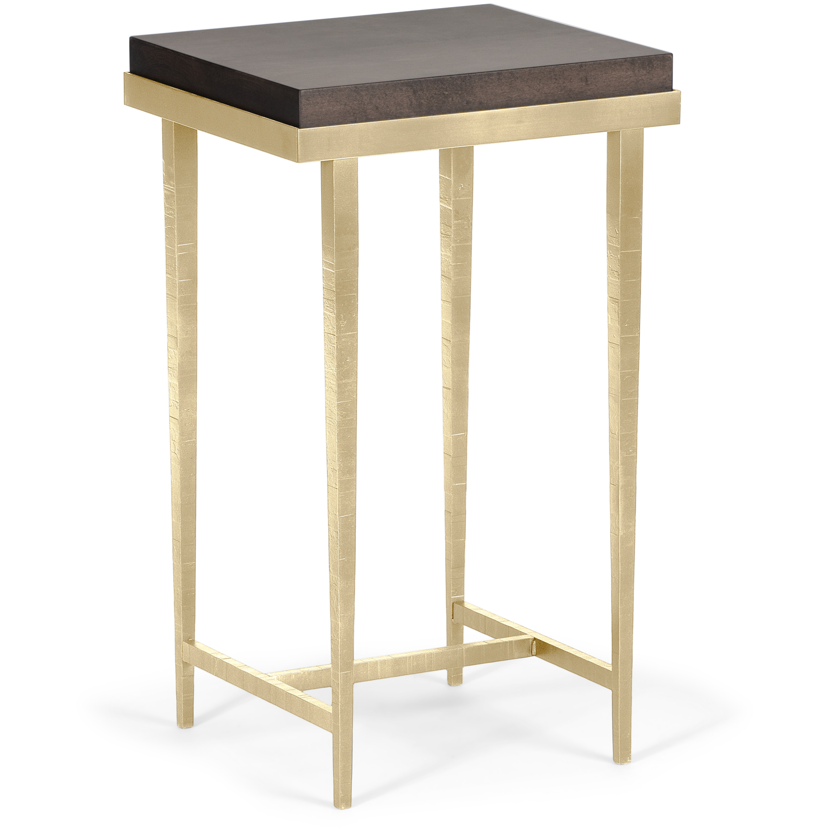 Wick 27 X 16 inch Modern Brass Side Table in Maple Espresso