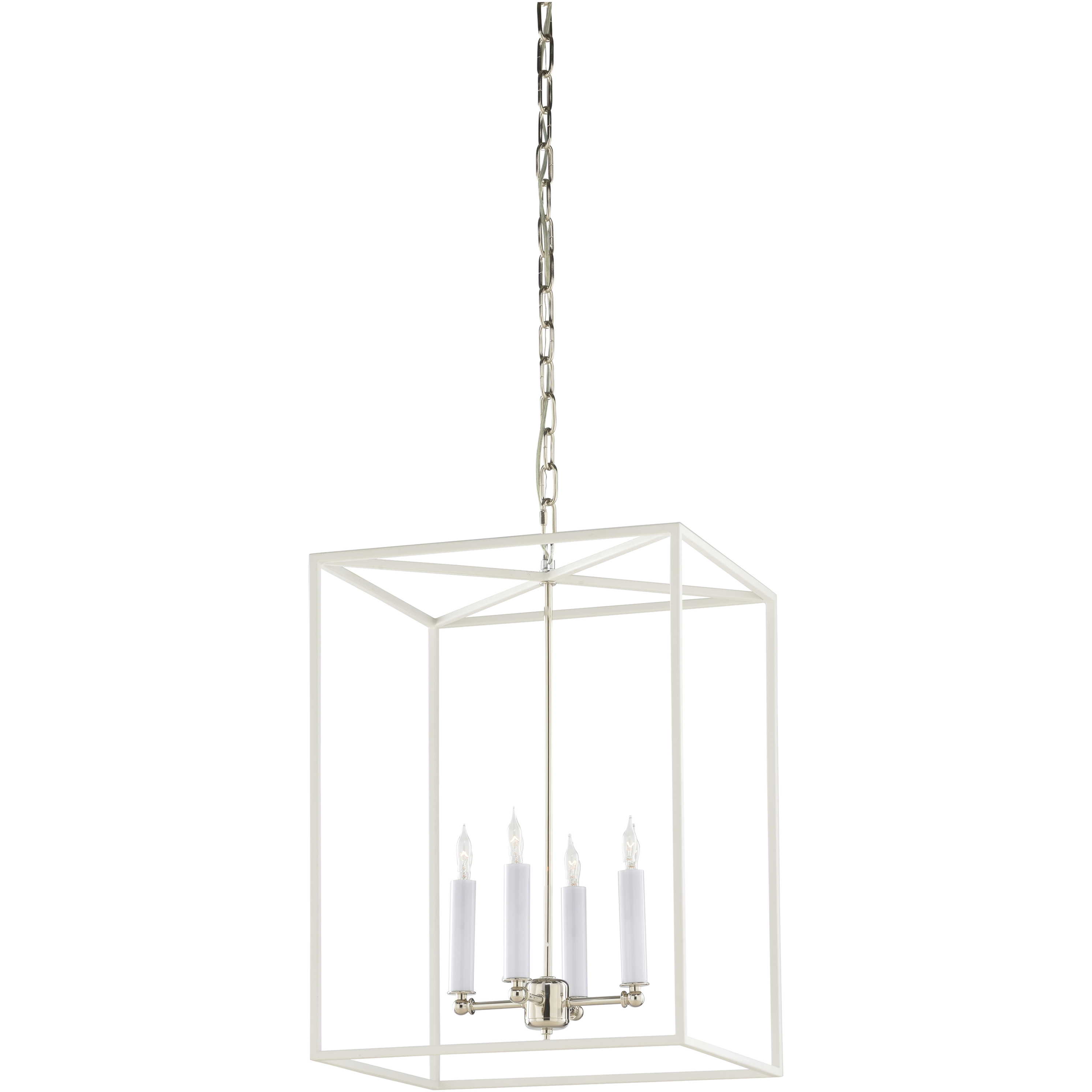 Bailey 4 Light 16 inch White/Cream and Silver Pendant Ceiling Light