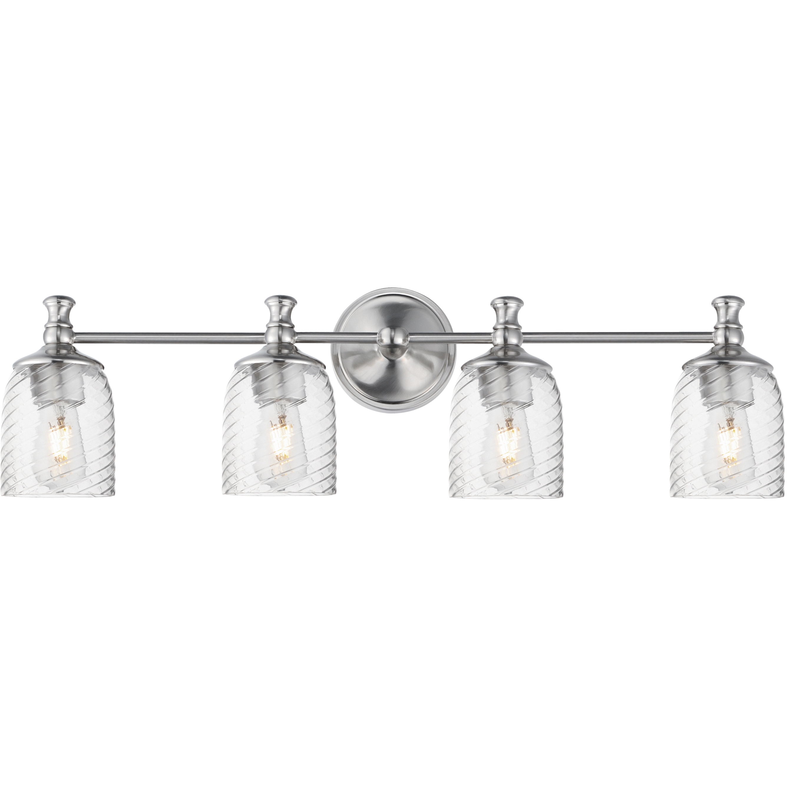 Swirl 4 Light 32.5 inch Satin Nickel Bath Vanity Wall Light