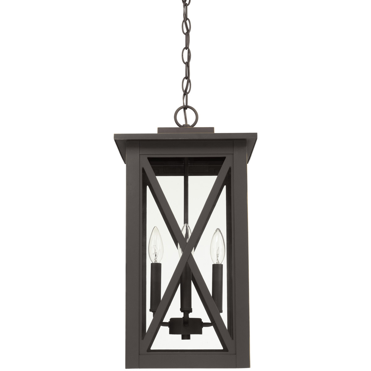 Avondale 4 Light 11 inch Oiled Bronze Outdoor Hanging Lantern