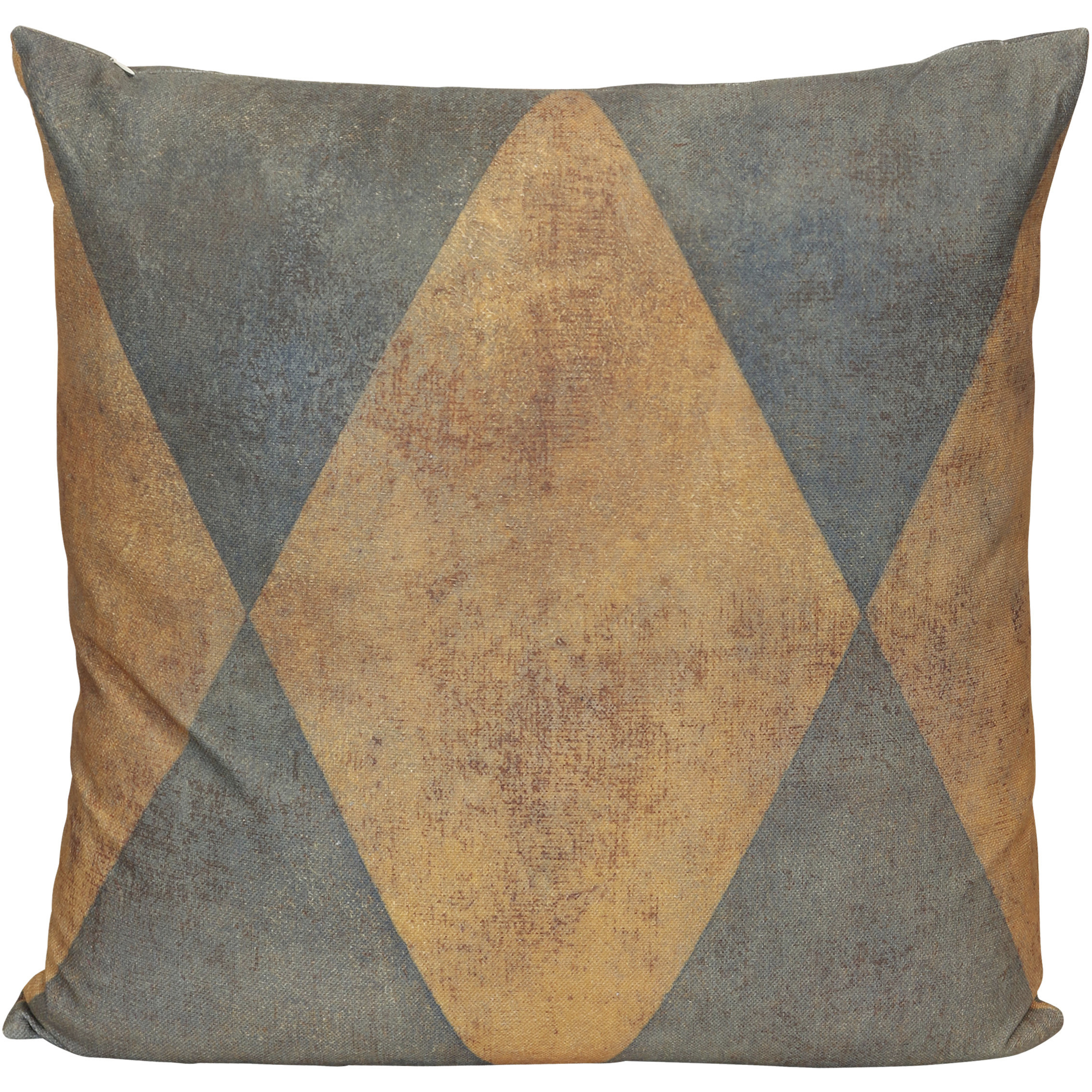 Wyatt Abstract 24 inch Warm Ochre and Slate Gray and Muted Charcoal Pillow in 24" x 24"