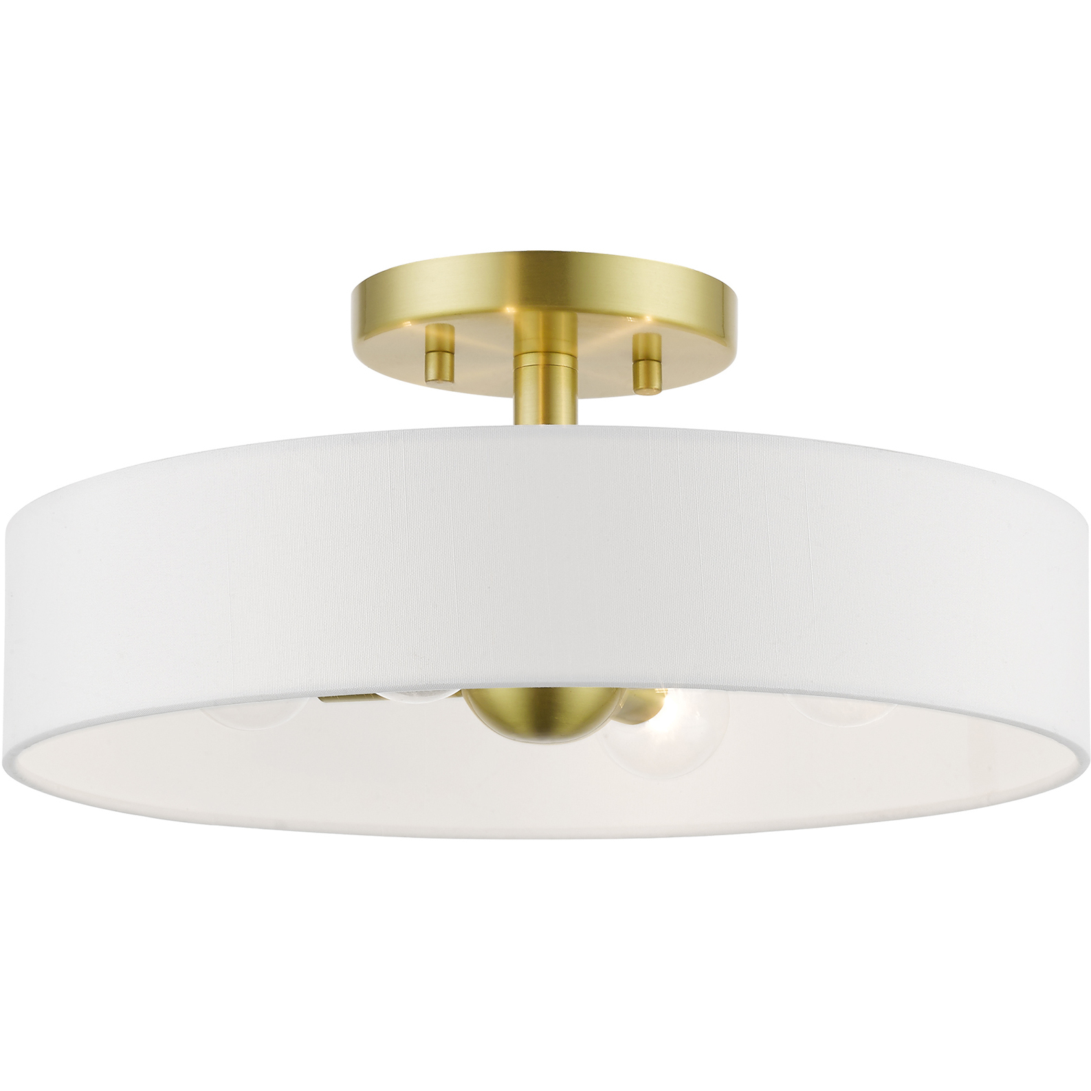 Venlo 4 Light 14 inch Satin Brass with Shiny White Accents Semi-Flush Ceiling Light