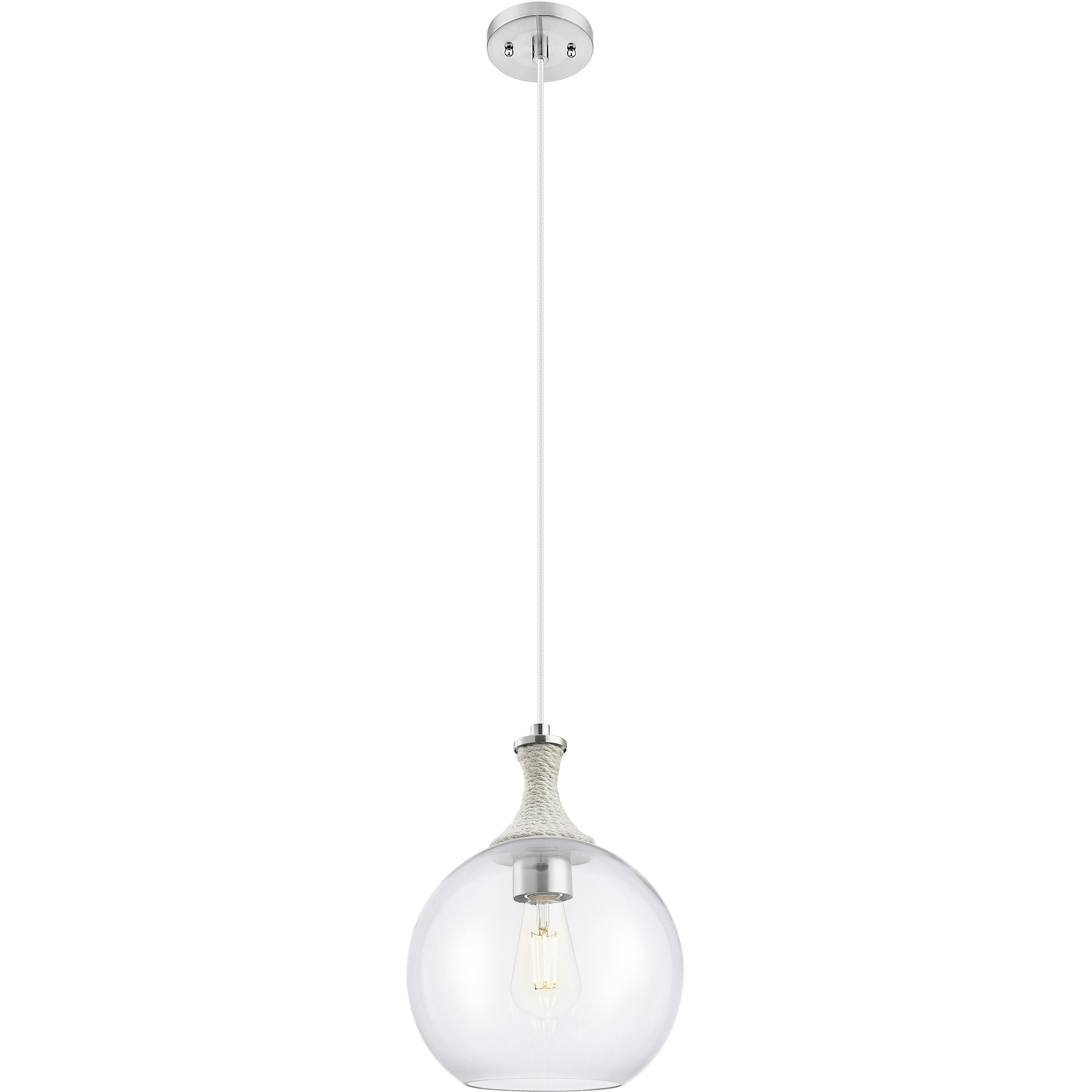 Astor 1 Light 10 inch Satin Nickel Mini Pendant Ceiling Light in Clear Glass