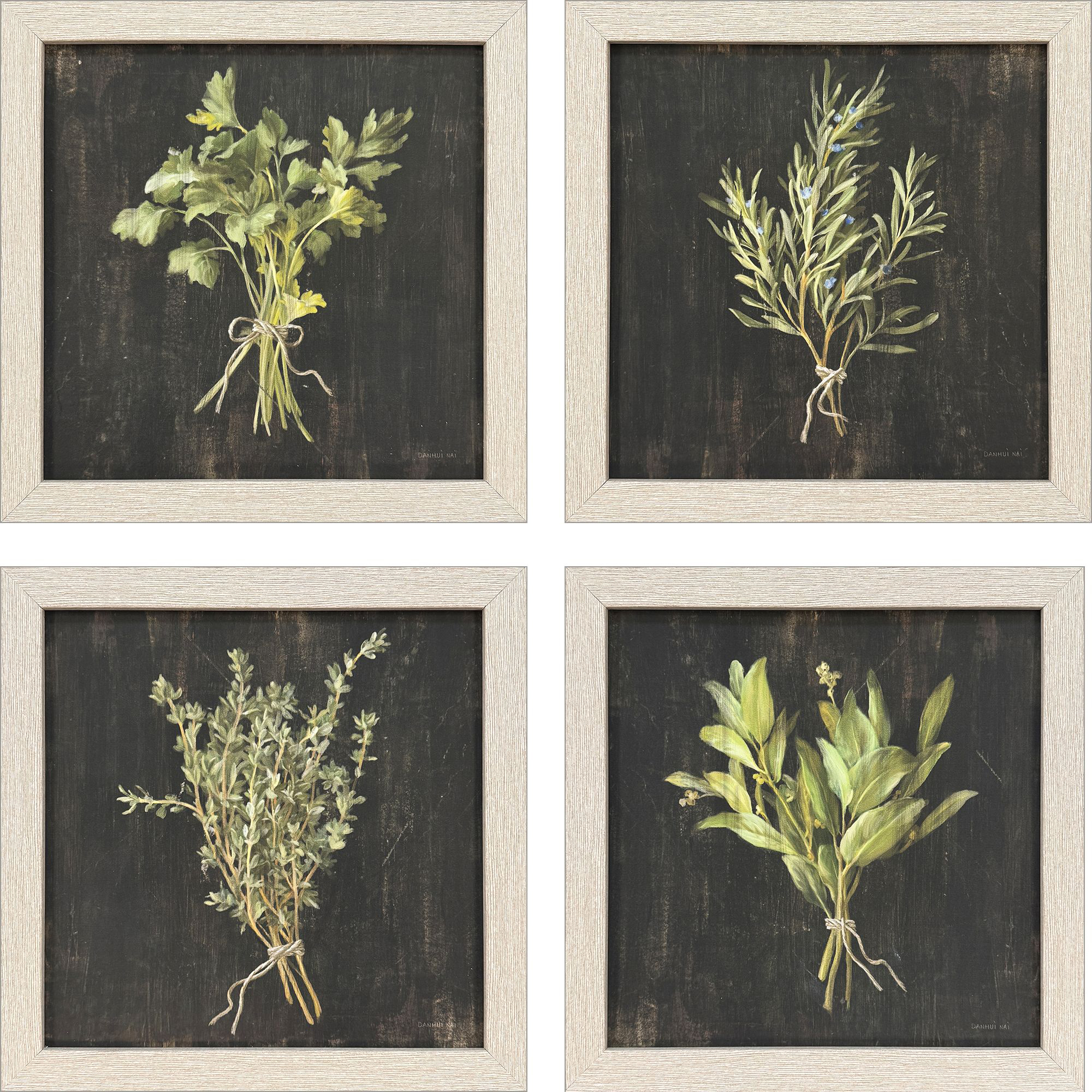 Rustic Herbs Green and Black and Neutral Framed Art, Propac