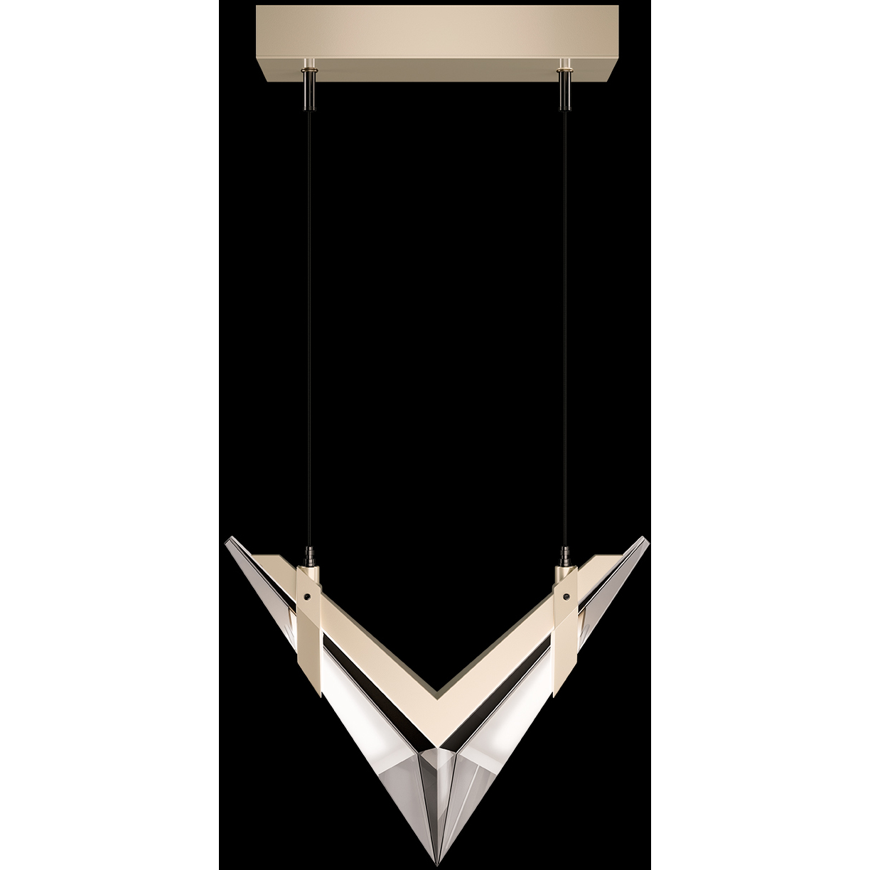 Blade 2 Light 13.38 inch Gold Pendant Ceiling Light
