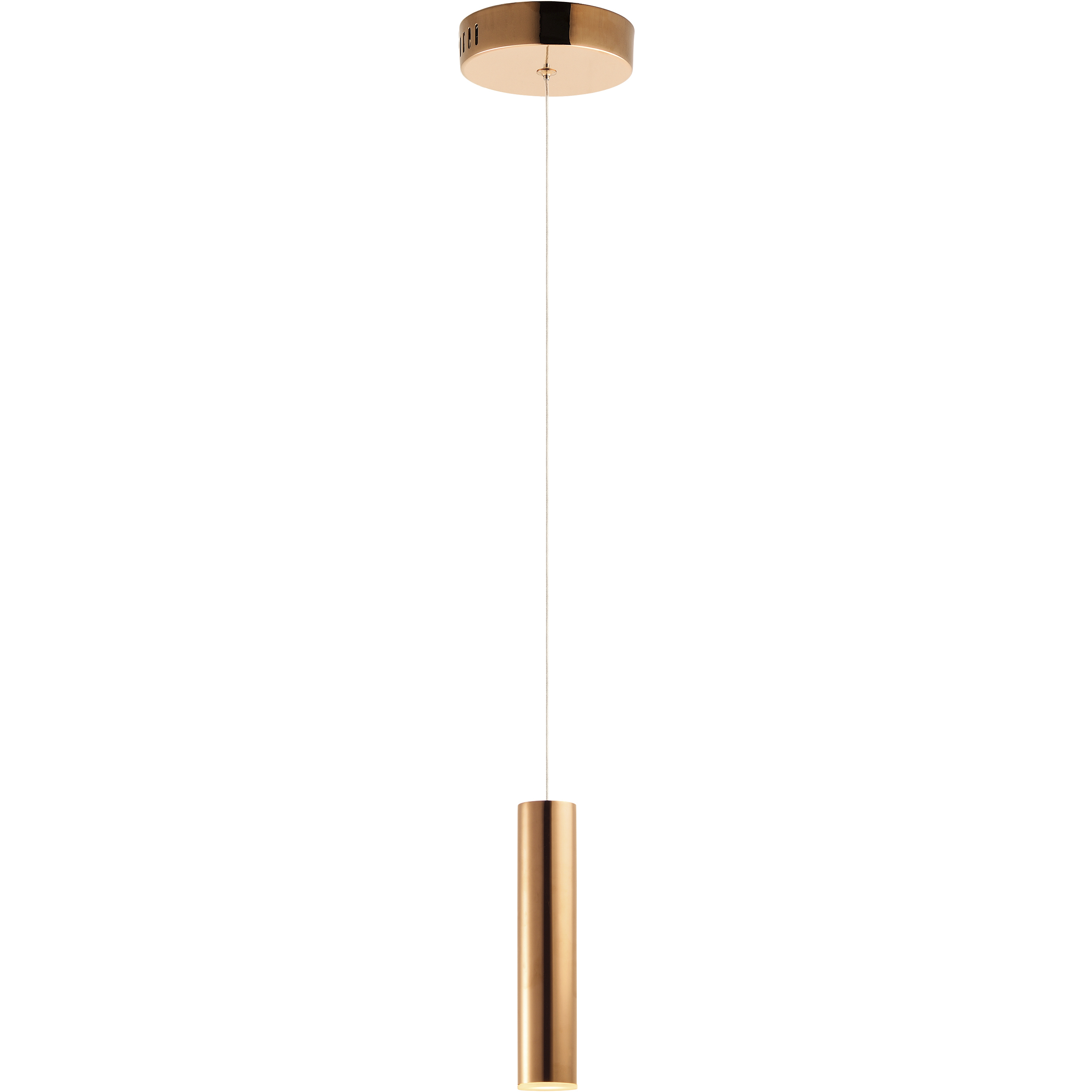 Flute LED 2.5 inch Rose Gold Mini Pendant Ceiling Light