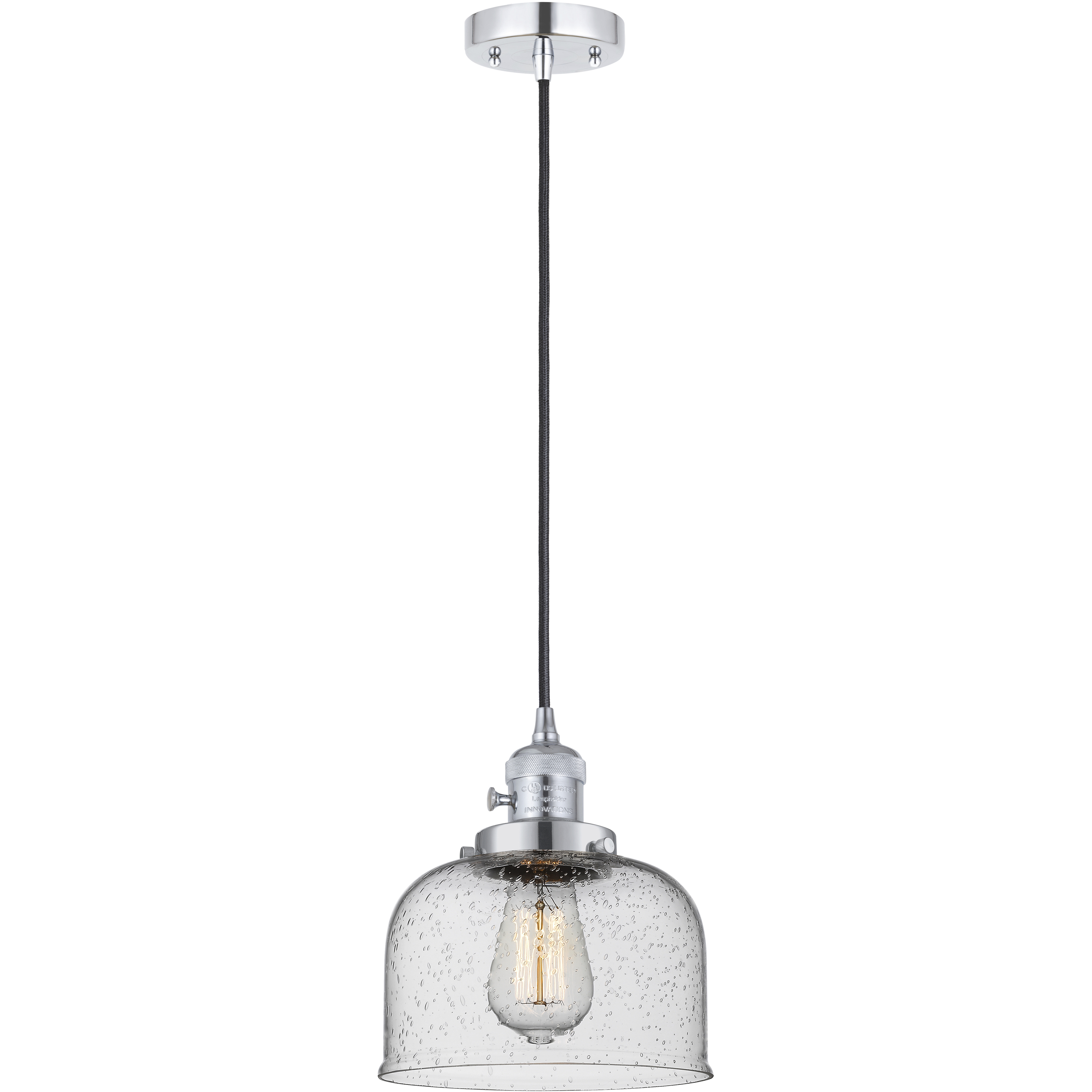 Franklin Restoration Bell LED 8 inch Polished Chrome Mini Pendant Ceiling Light in Seedy