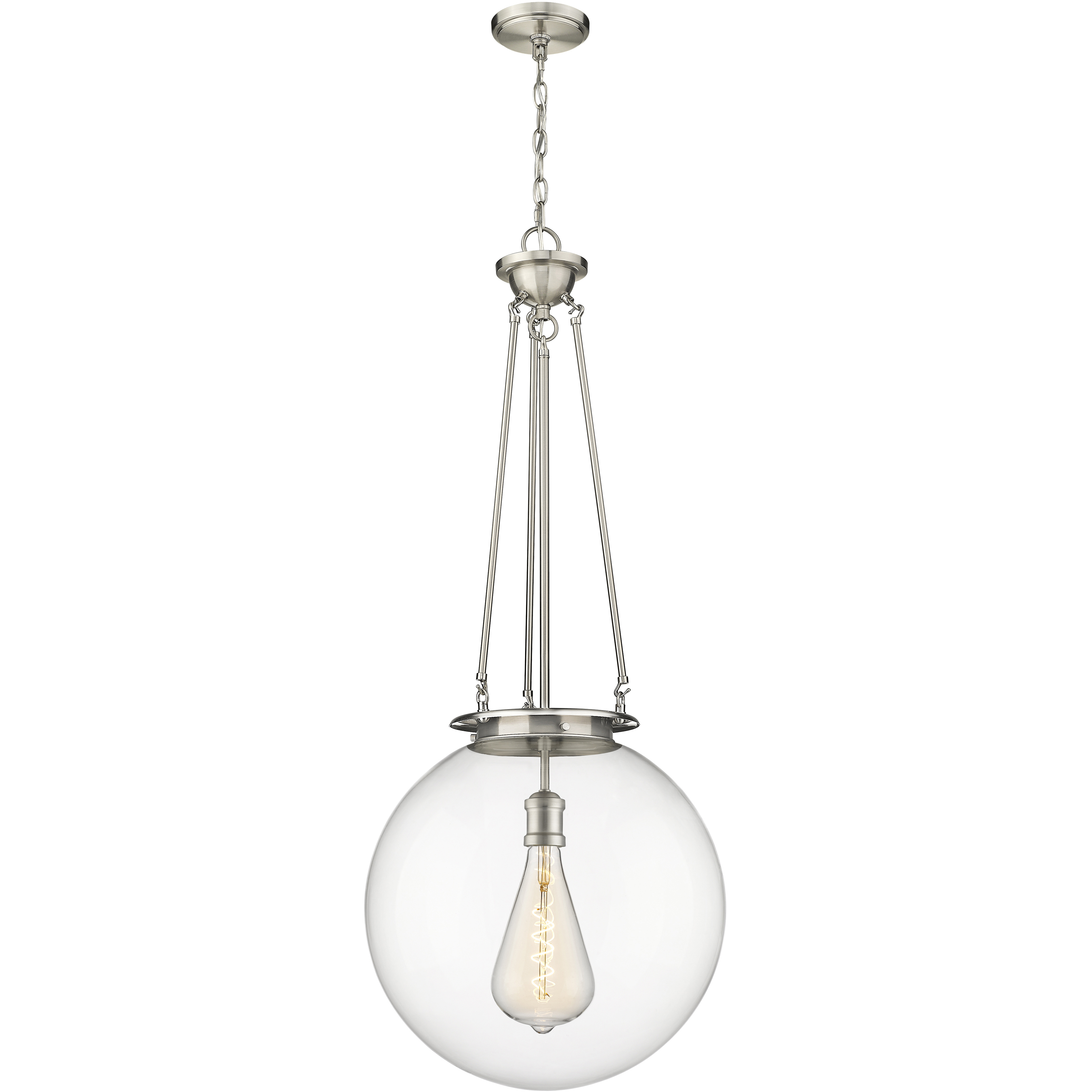 Beacon 1 Light 17.75 inch Satin Nickel Pendant Ceiling Light