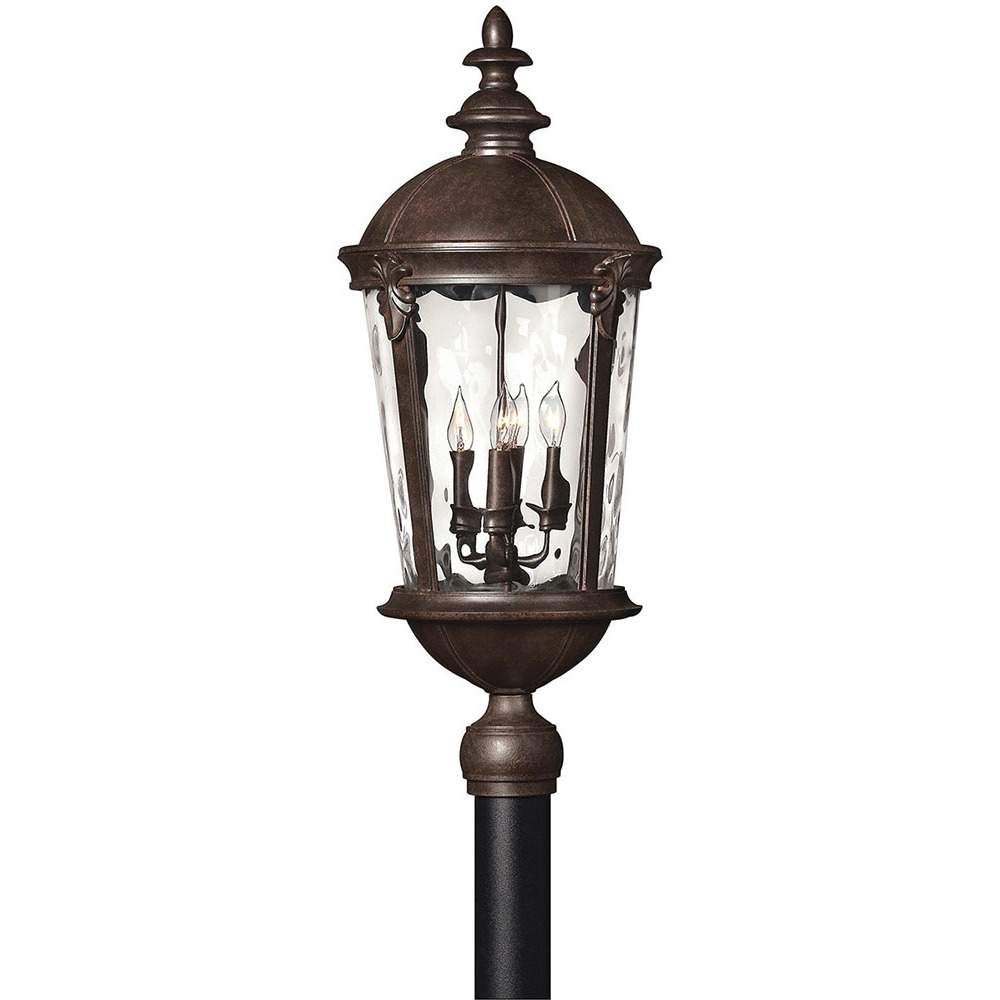 Estate Series Windsor 4 Light 30 inch River Rock Outdoor Post Mount Lantern