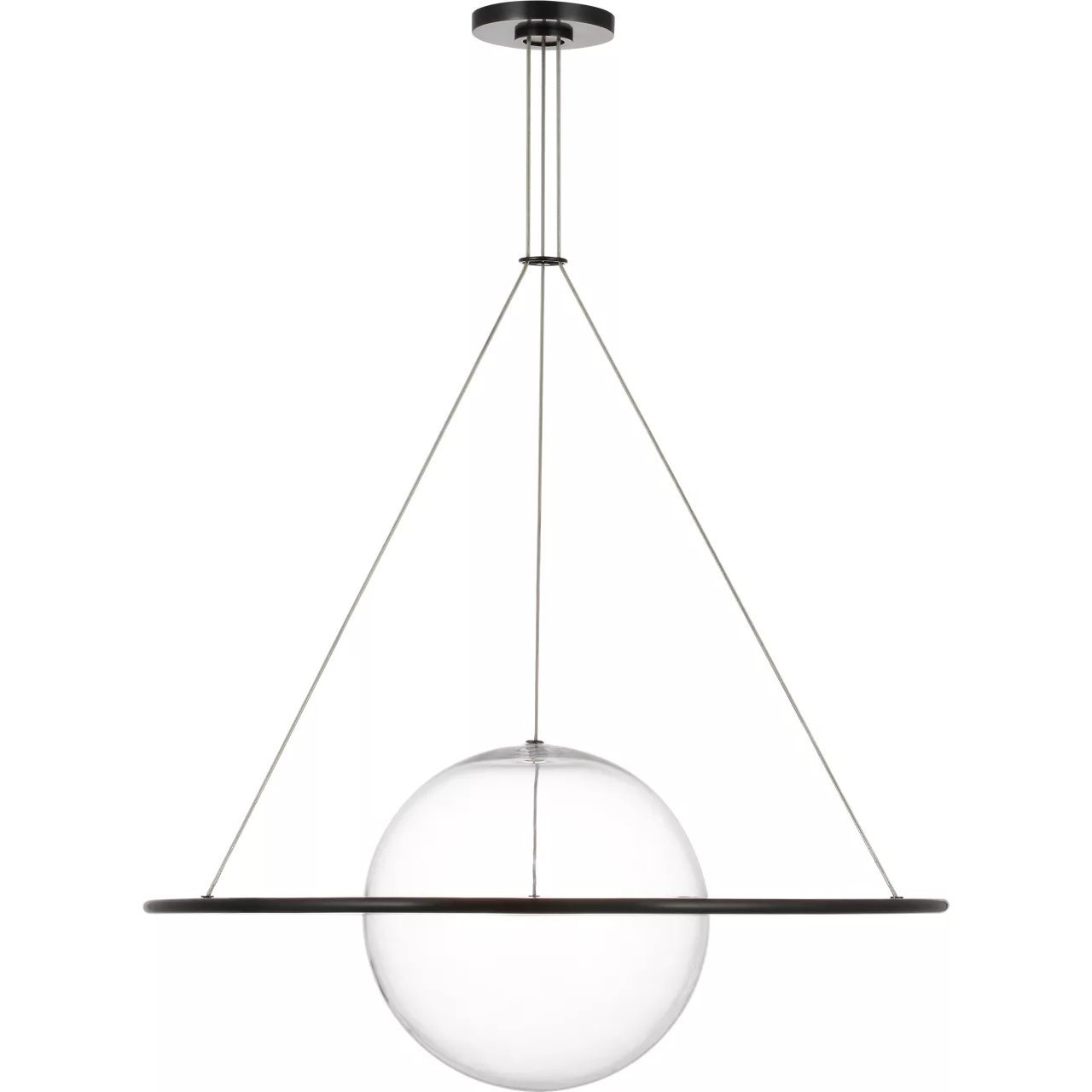 Barbara Barry Cosmos LED 27.5 inch Bronze Ring and Orb Chandelier Ceiling Light