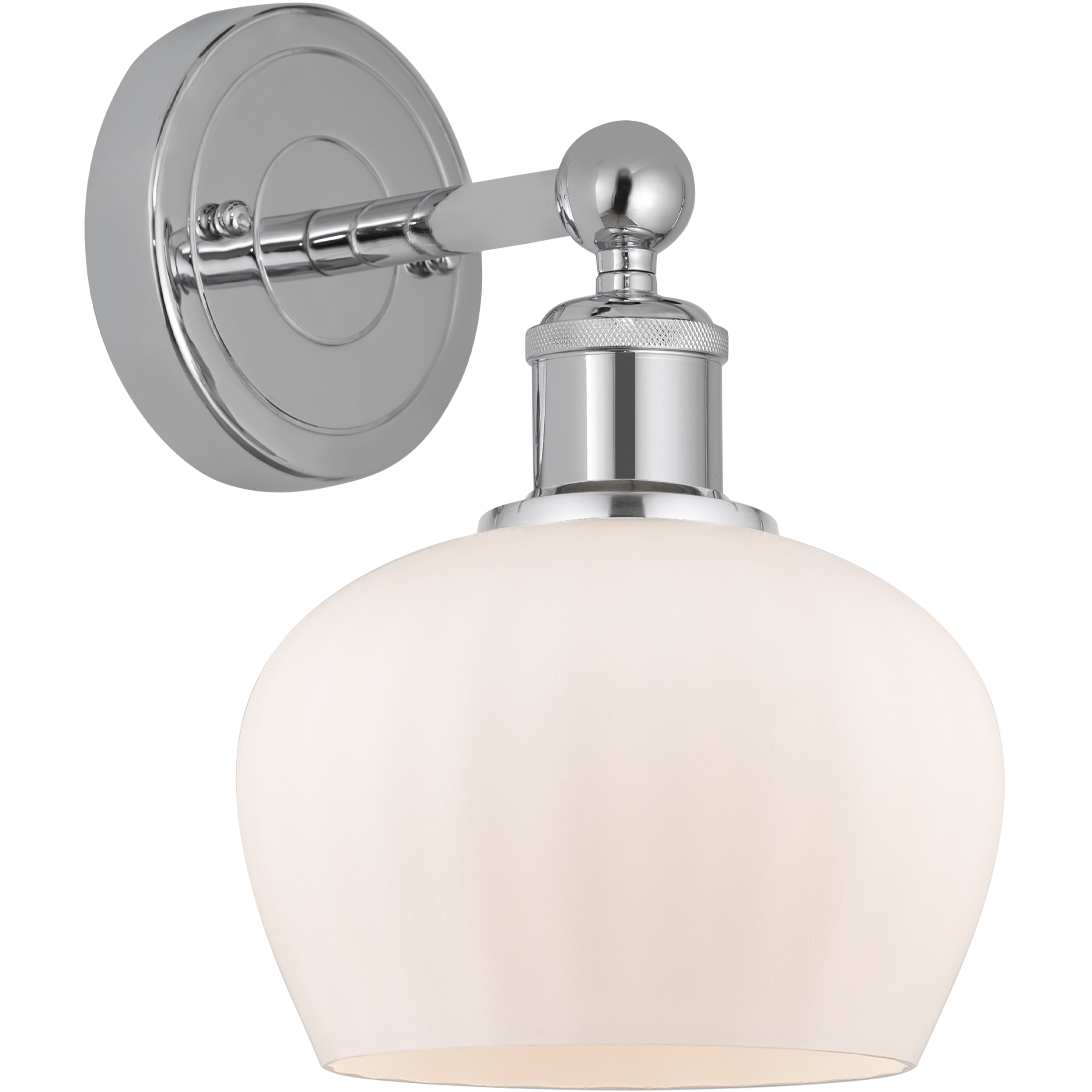 Edison Fenton 1 Light 7 inch Polished Chrome Sconce Wall Light in Matte White Glass