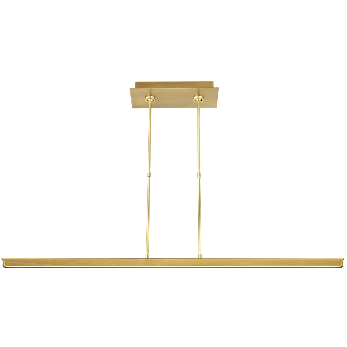 Mick De Giulio Stagger LED 48 inch Natural Brass Linear Suspension Ceiling Light, Integrated LED