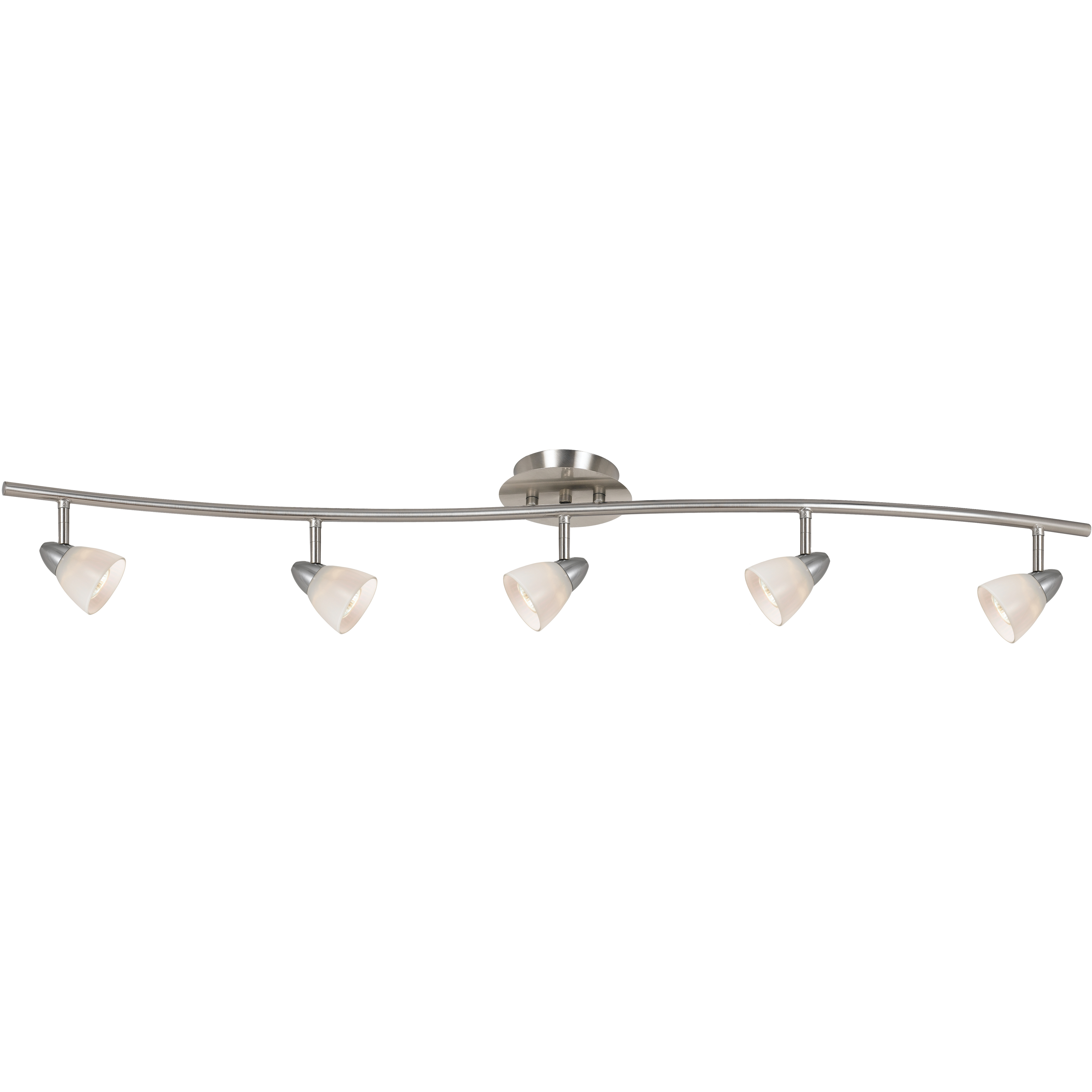 Serpentine 5 Light 120V Dark Bronze Rail Fixture Ceiling Light in Cone White Metal