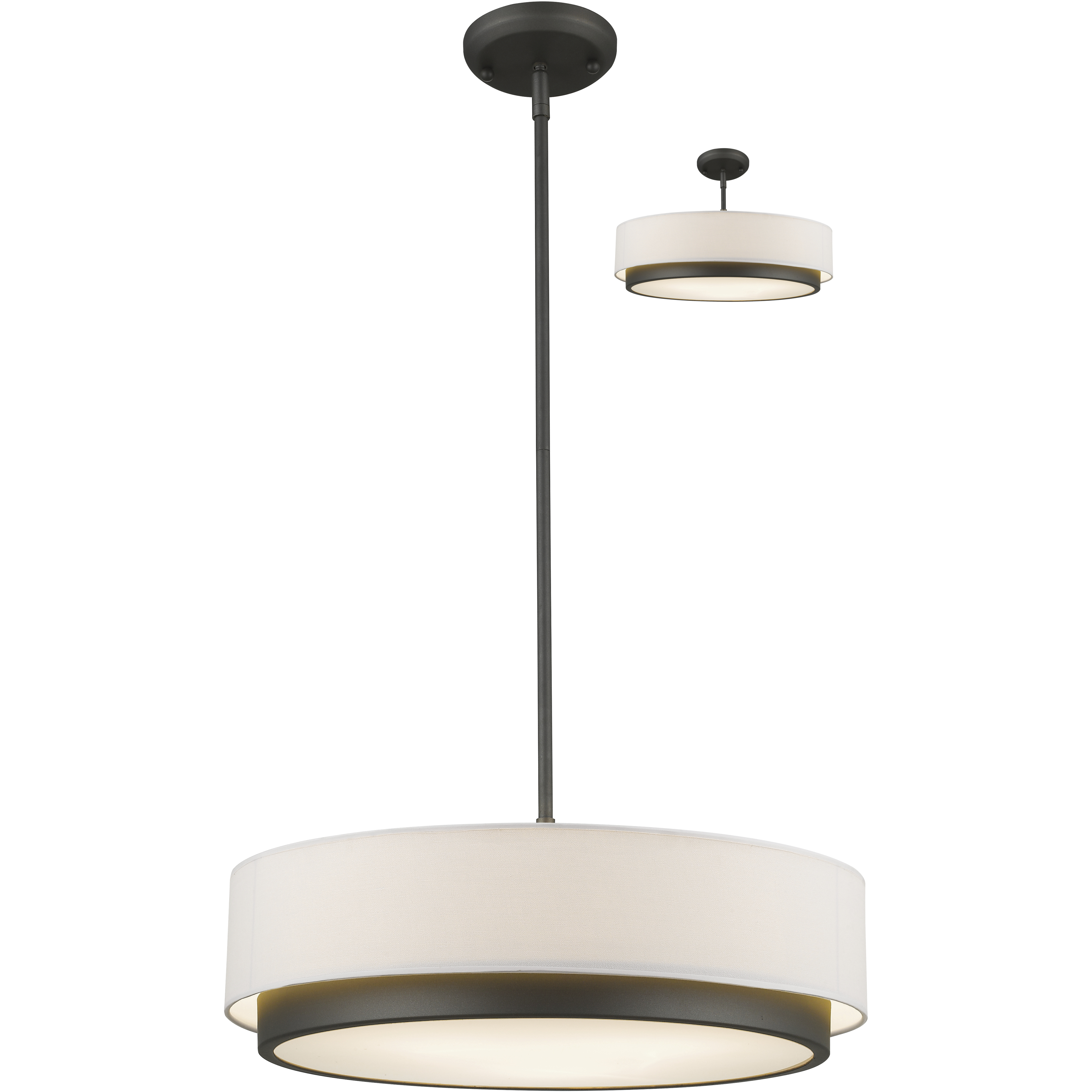 Jade 3 Light 22 inch Factory Bronze Pendant Ceiling Light
