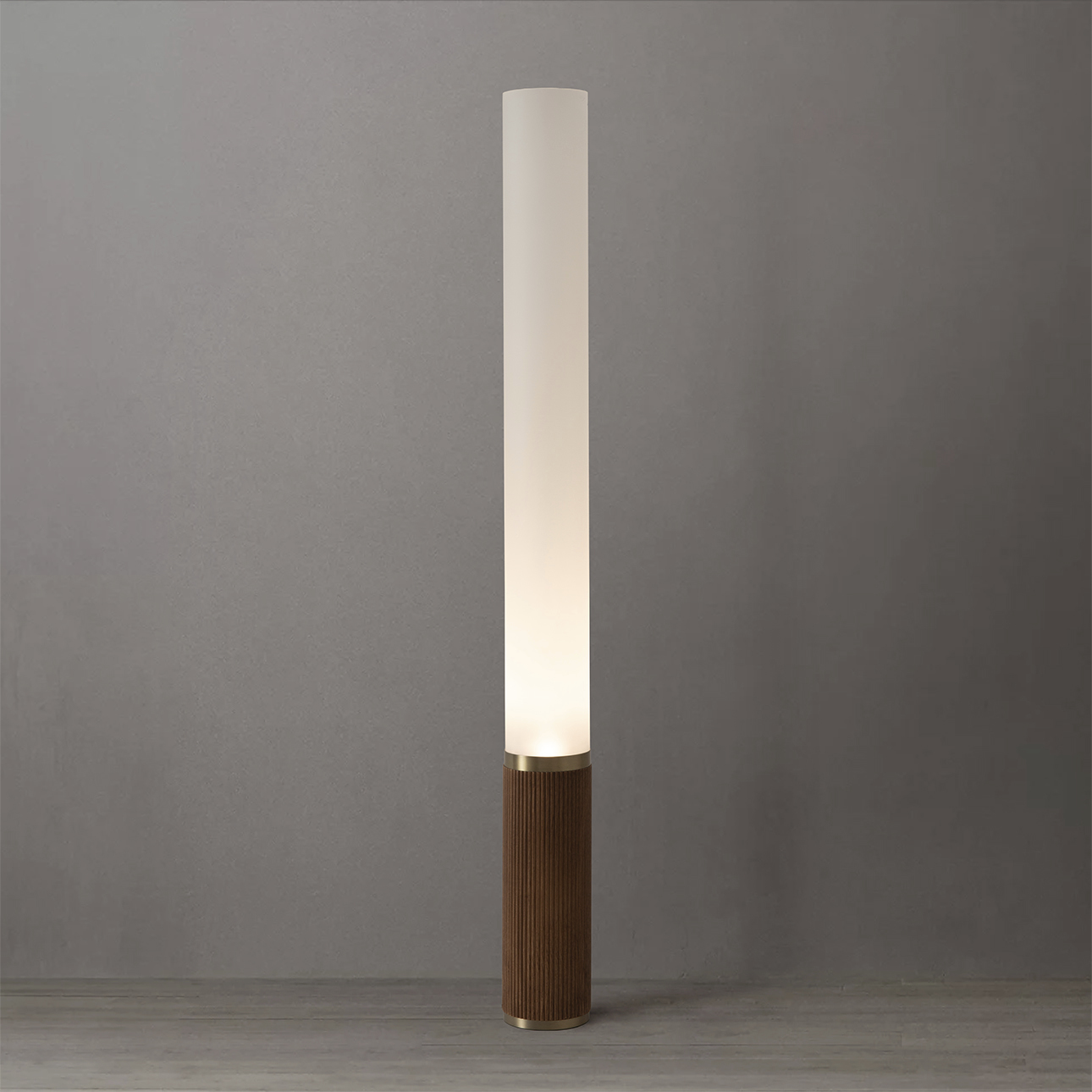 Tambo 60 inch 10.00 watt Walnut and Weathered Brass Floor Lamp Portable Light