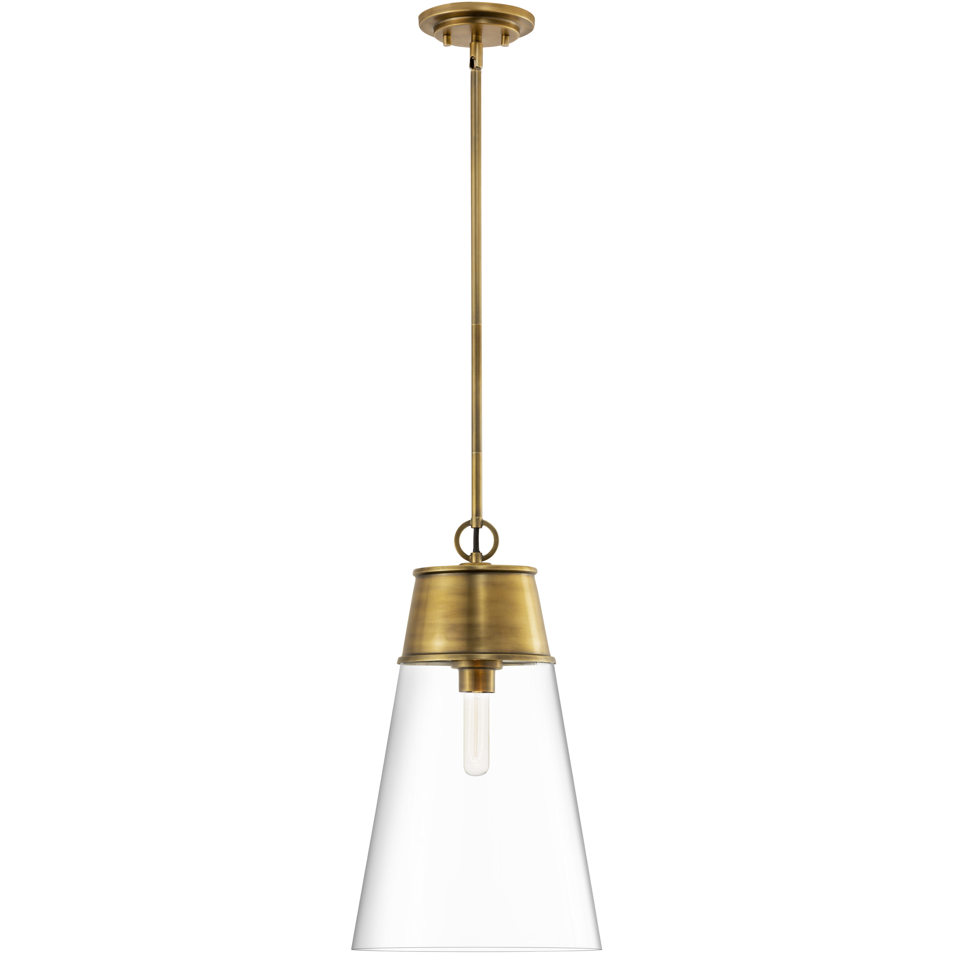 Wentworth 1 Light 11.5 inch Rubbed Brass Pendant Ceiling Light
