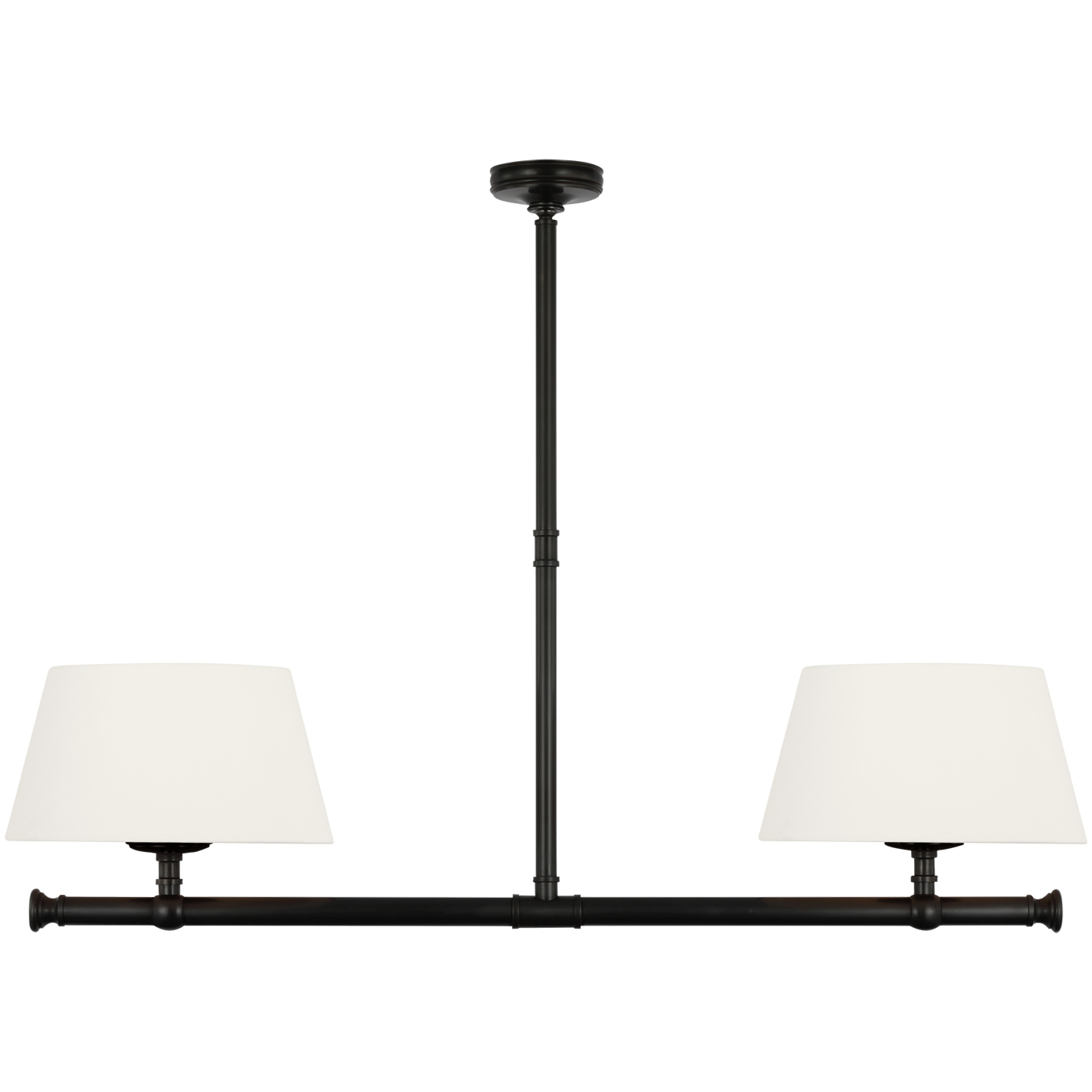 Chapman & Myers Marion LED 56 inch Bronze Linear Chandelier Ceiling Light in Linen