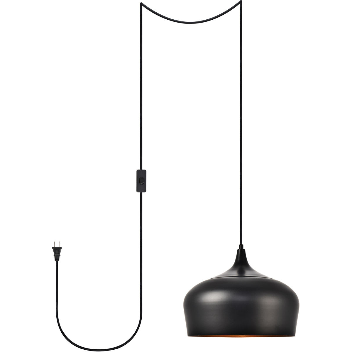 Nora 1 Light 11.5 inch Black Pendant Ceiling Light