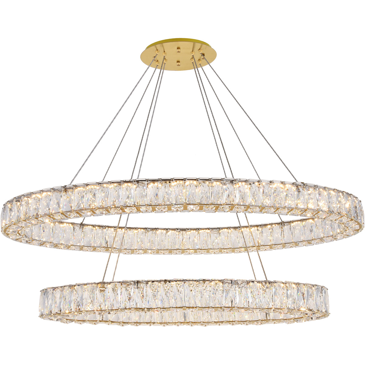 Monroe LED 41 inch Gold Chandelier Ceiling Light