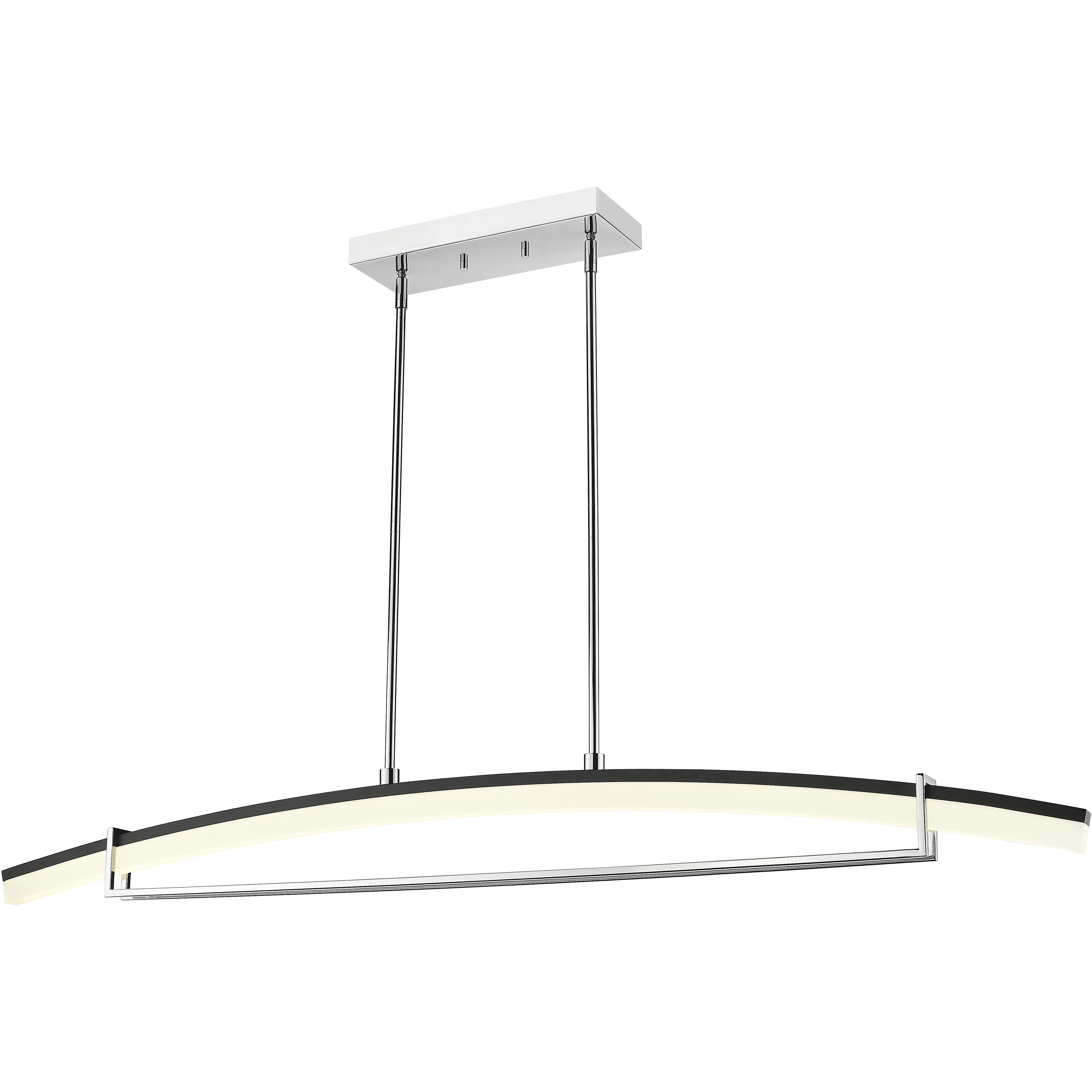 Arc LED 56.25 inch Chrome Linear Chandelier Ceiling Light