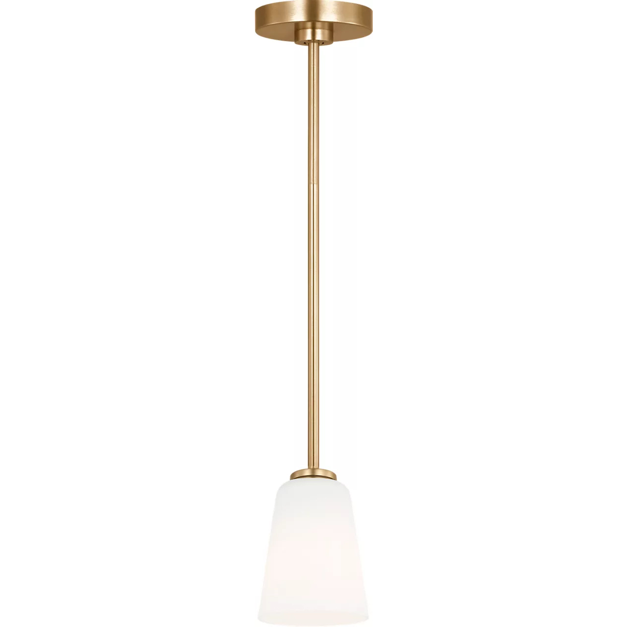 Miles 1 Light 4.5 inch Satin Brass Mini Pendant Ceiling Light