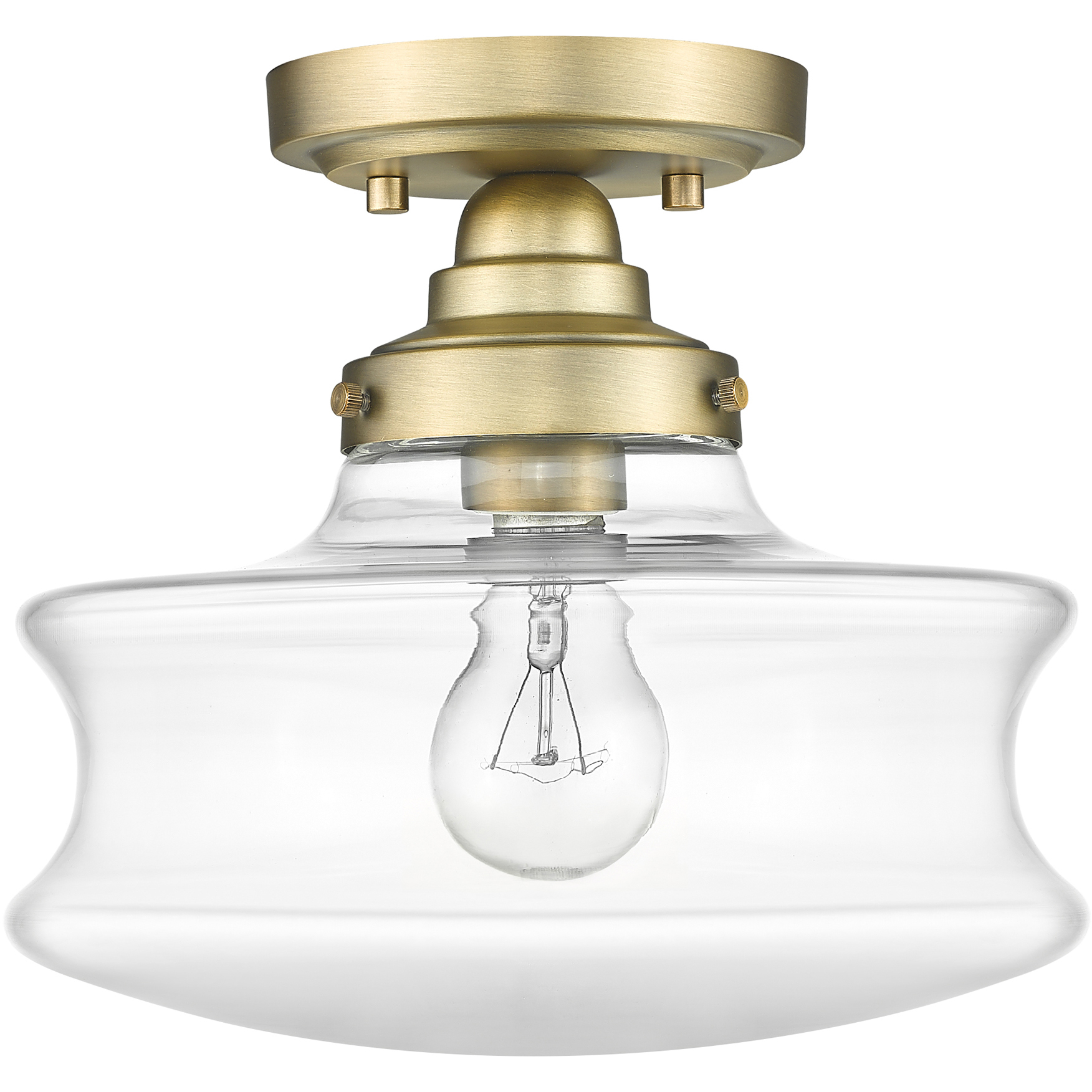 Keal 1 Light 10 inch Antique Brass Convertible Semi-Flush Ceiling Light