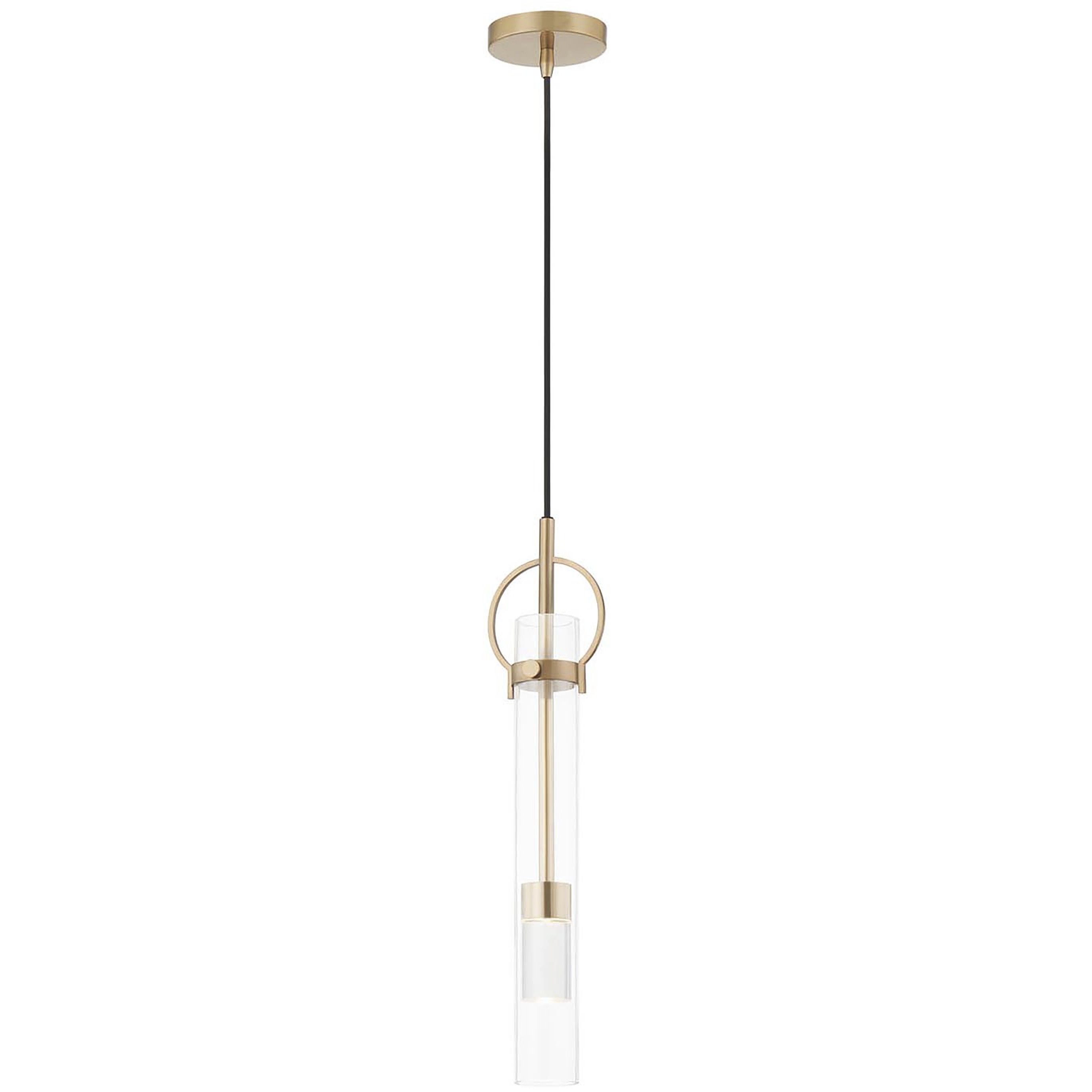 Textile Collection - Chloe Family LED 5 inch Brushed Brass Pendant Ceiling Light