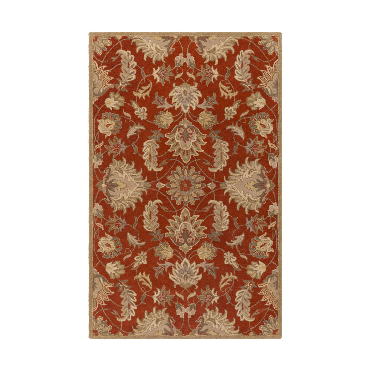 Caesar 180 X 144 inch Red and Neutral Area Rug, Wool
