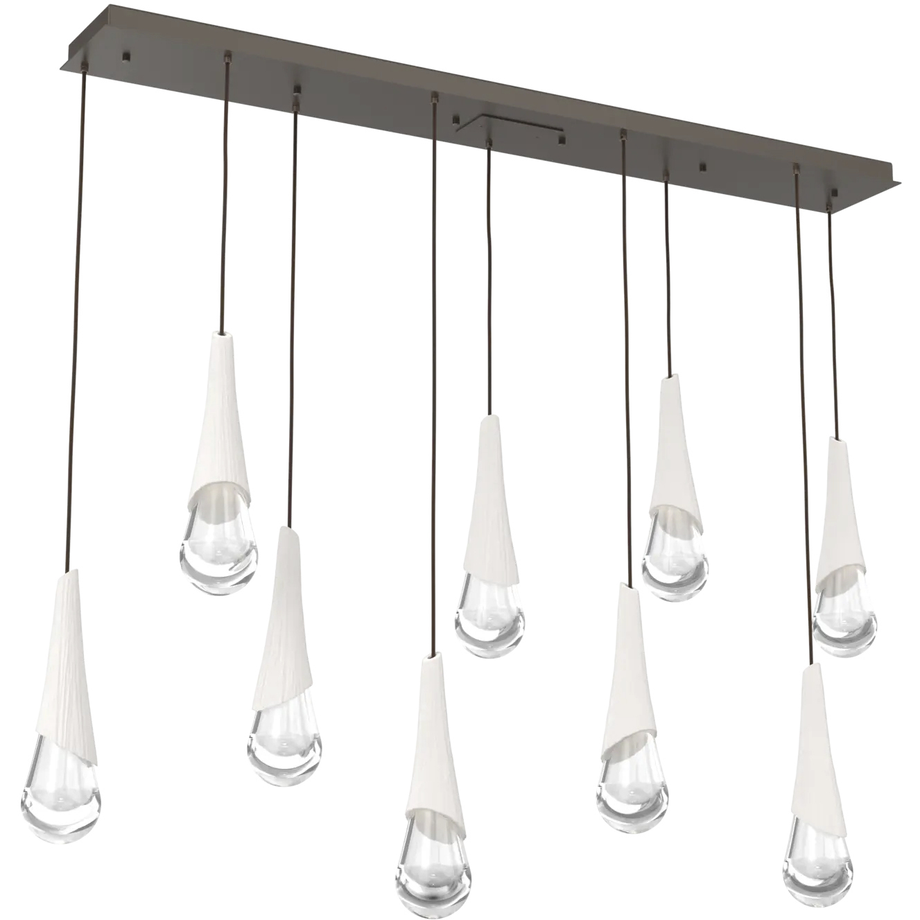 Hailstone LED 65.1 inch Flat Bronze with Chalk Multi-Pendant Ceiling Light