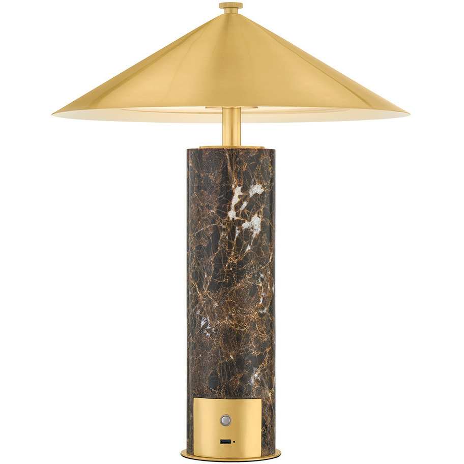 Permont 15 inch 4 watt Aged Brass Rechargeable Table Lamp Portable Light
