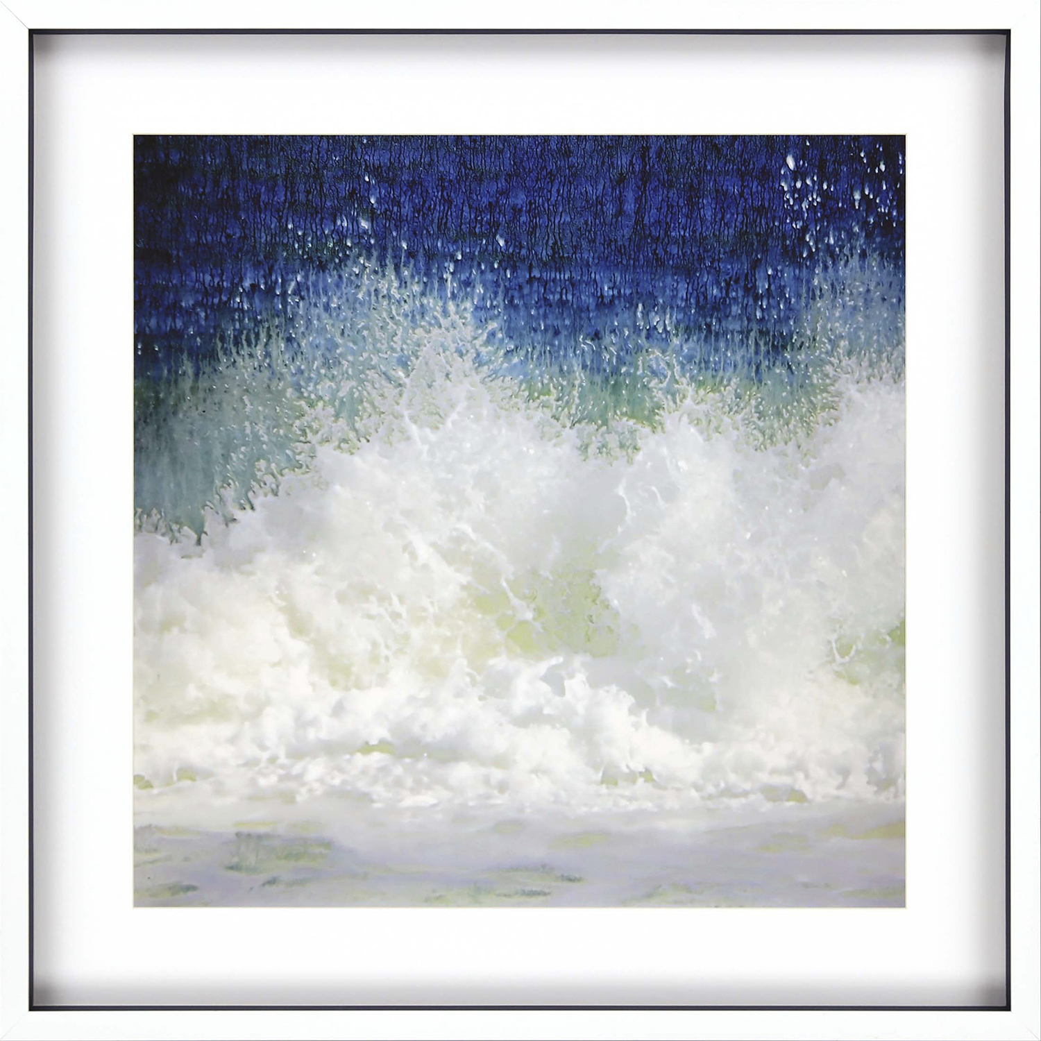 Splash / Splish Blue and Turquoise and White and Green Framed Art