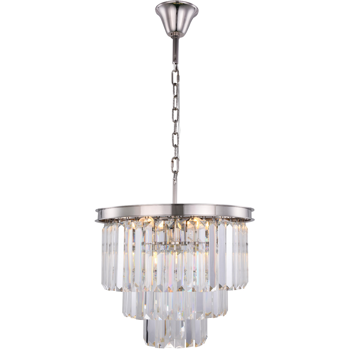 Sydney 9 Light 20 inch Polished Nickel Chandelier Ceiling Light in Clear, Urban Classic